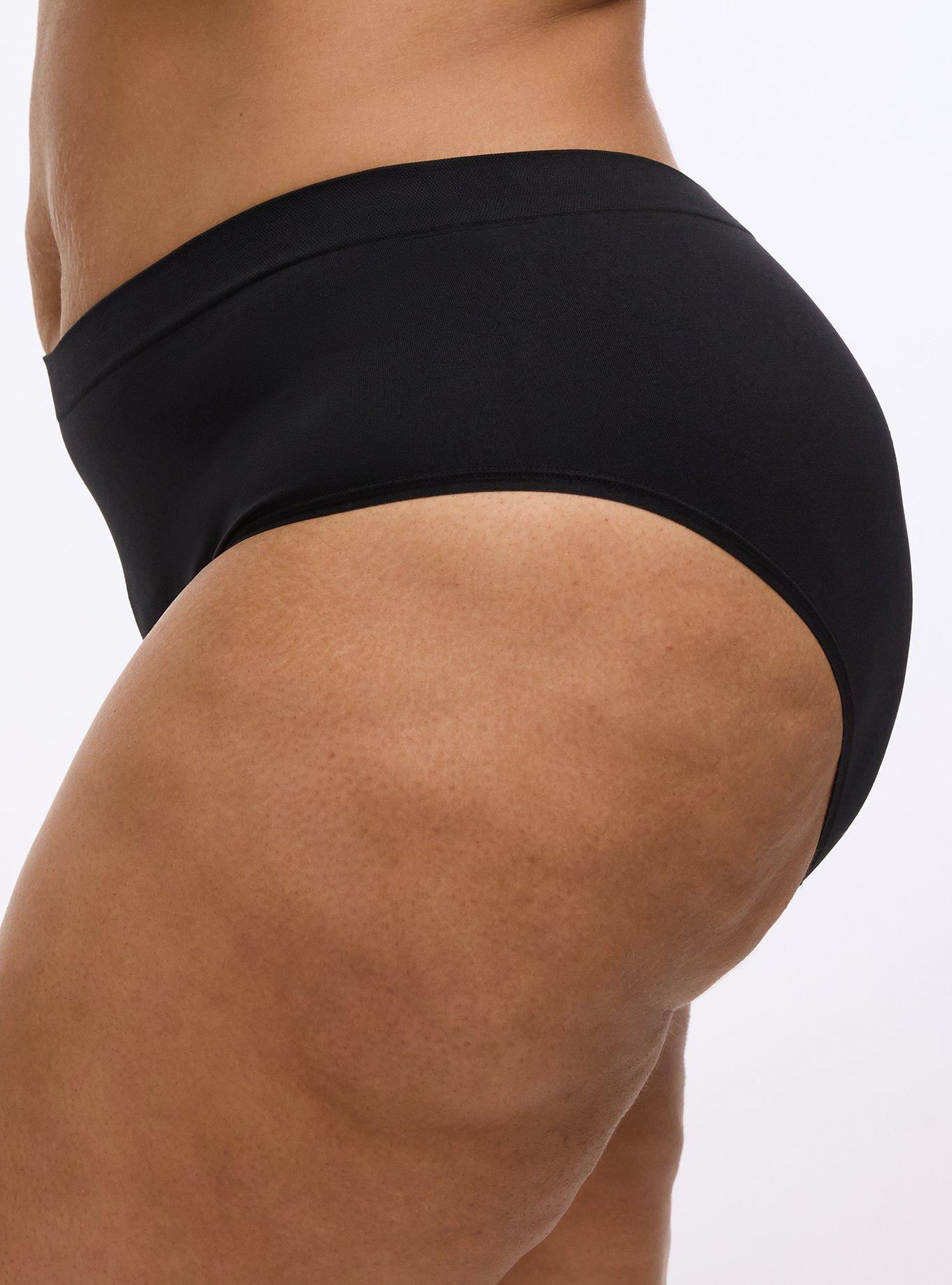 Plus Size Seamless Smooth Mid-Rise Hipster Panty, RICH BLACK, alternate