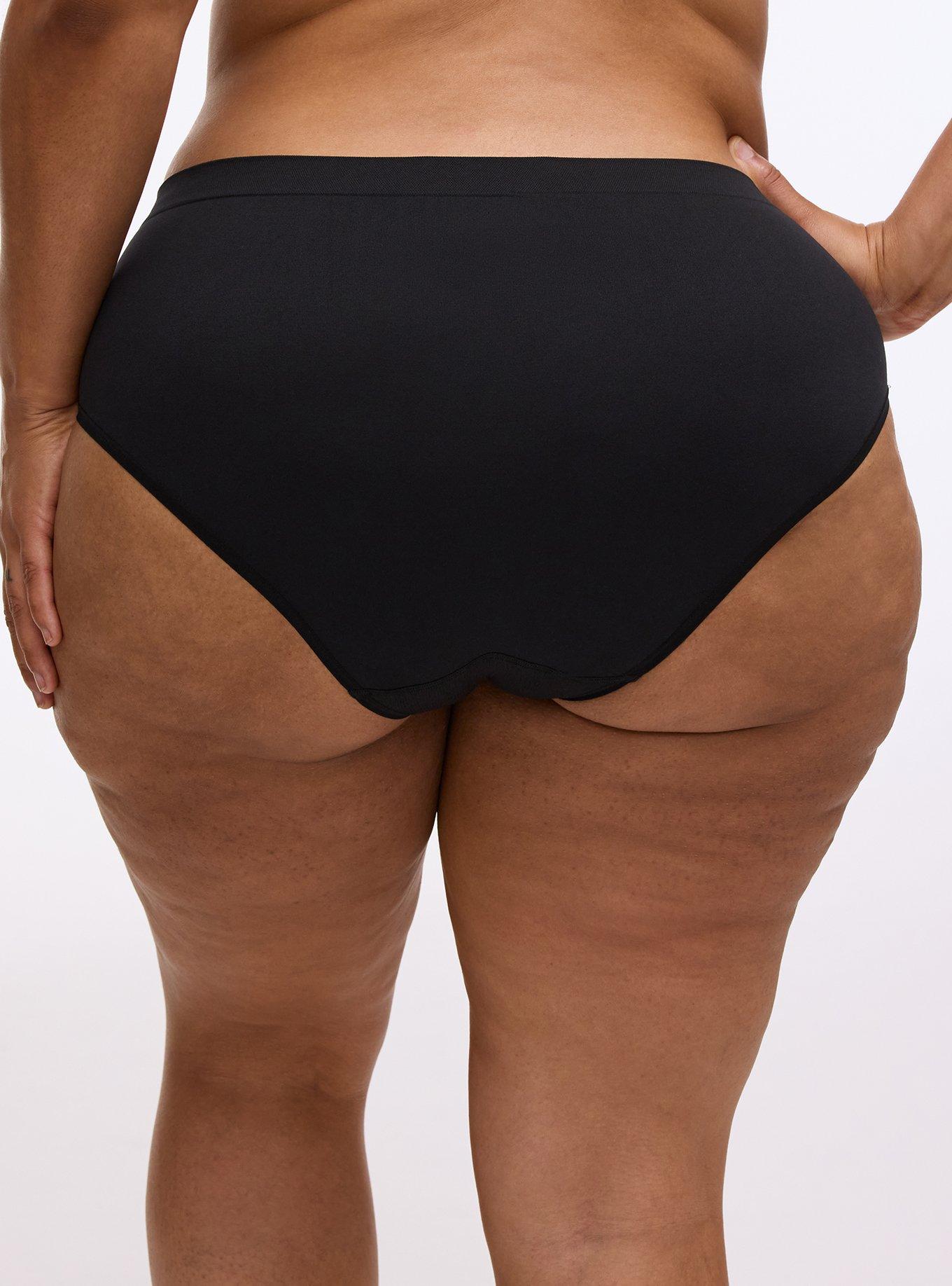 Plus Size Seamless Smooth Mid-Rise Hipster Panty, RICH BLACK, alternate