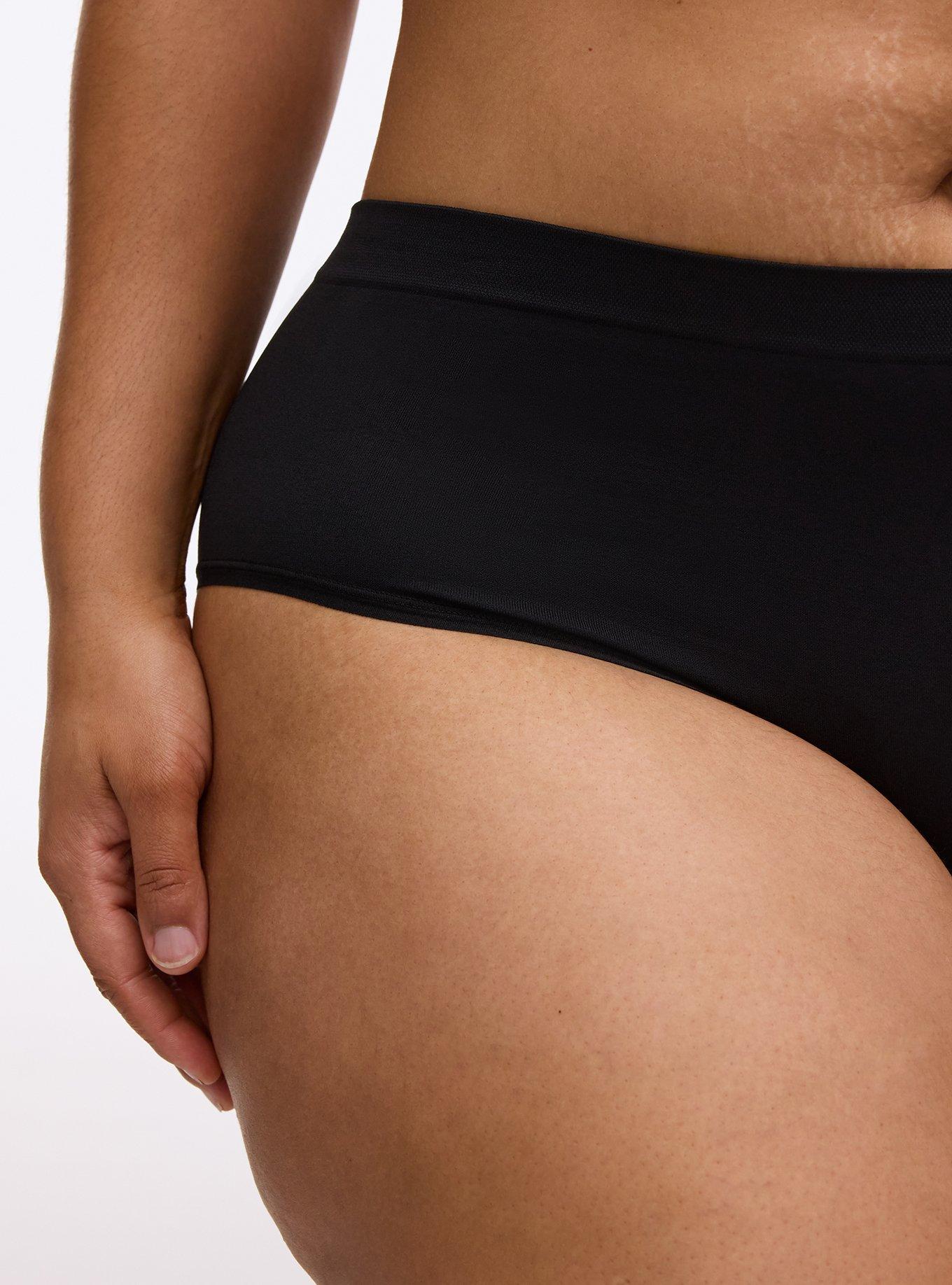 Plus Size Seamless Smooth Mid-Rise Hipster Panty, RICH BLACK, alternate