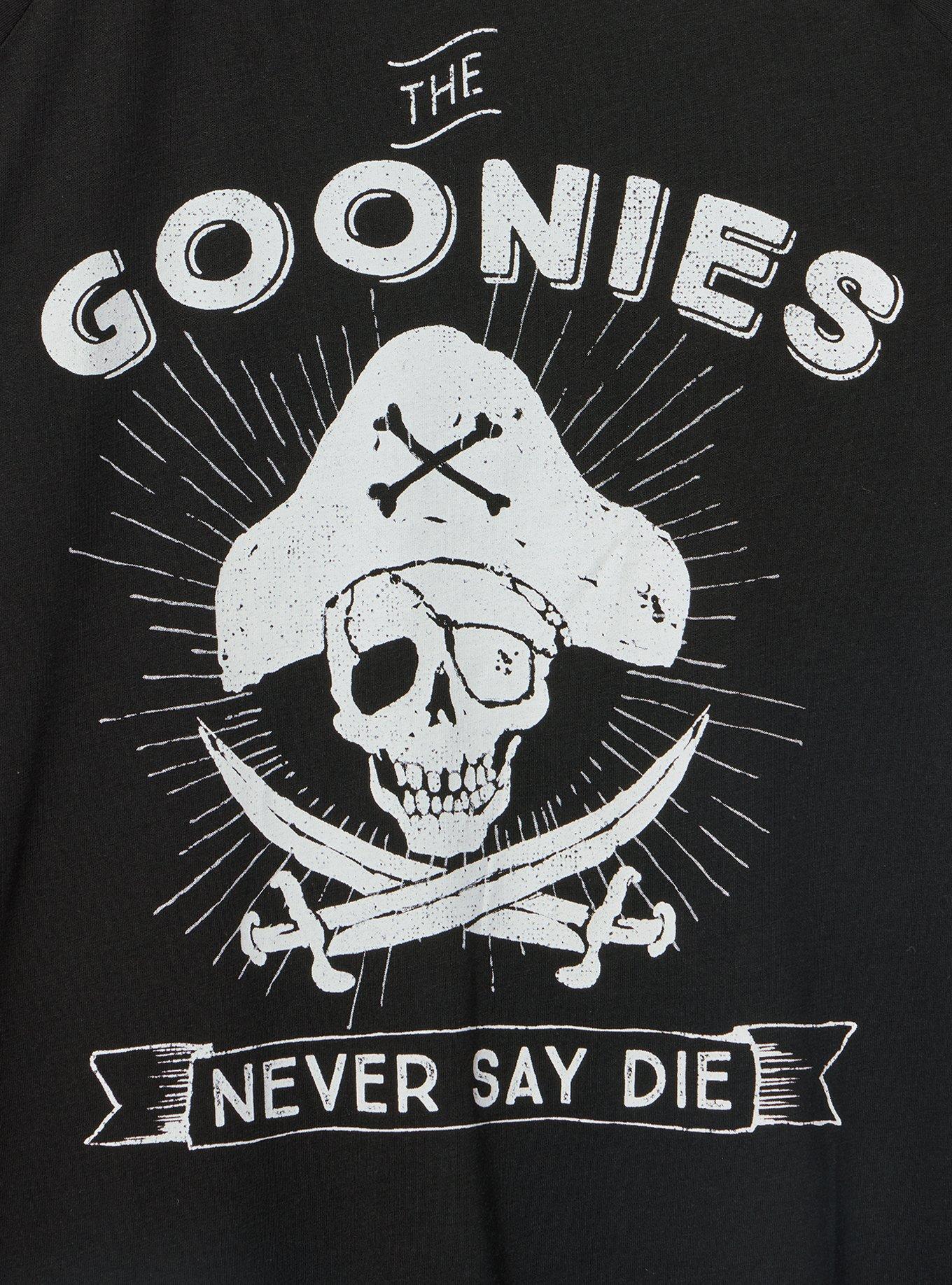 The Goonies Cotton Off-Shoulder Tee, GOONIES NEVER SAY DIE DEEP BLACK, alternate