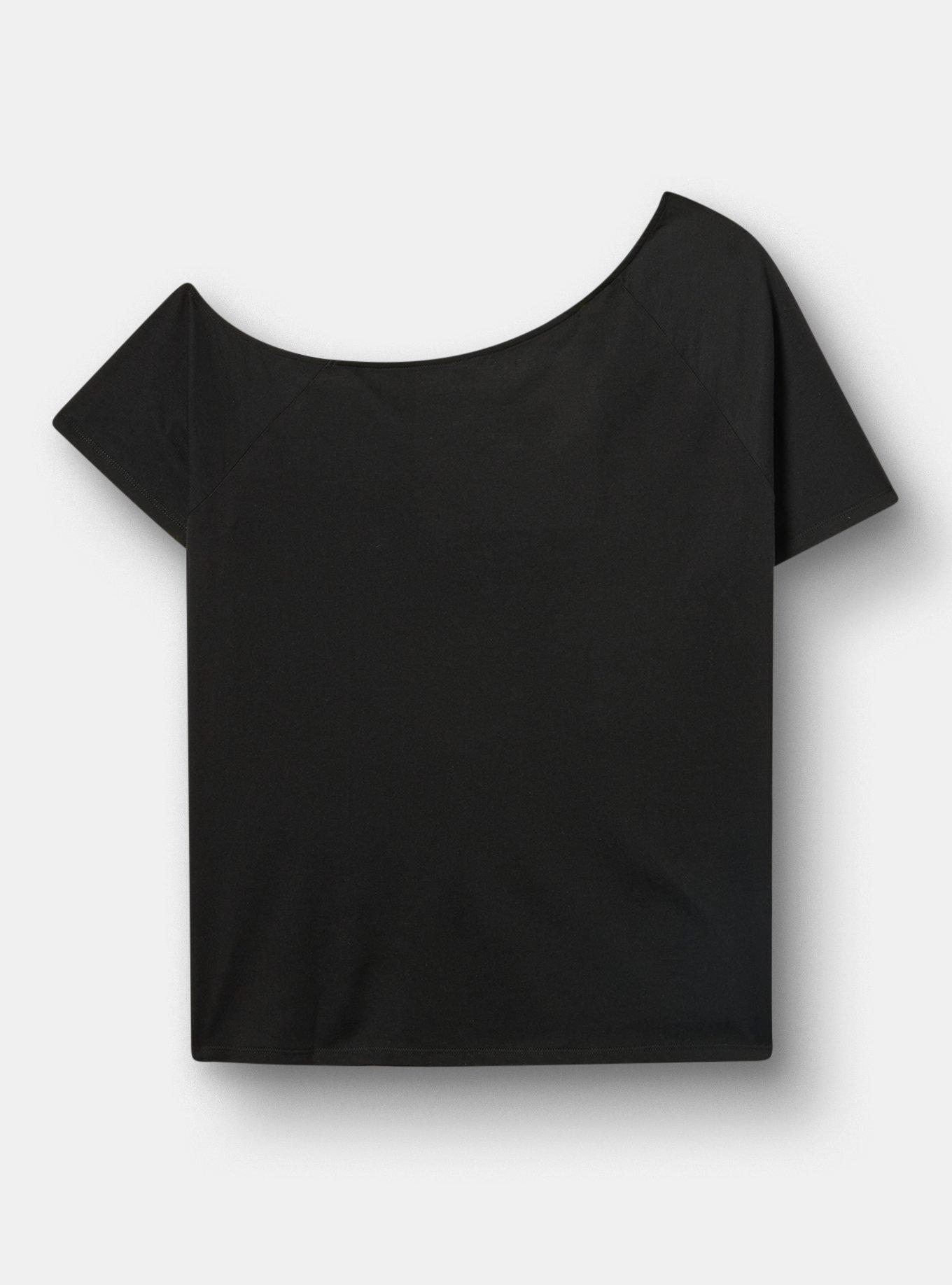 The Goonies Cotton Off-Shoulder Tee, GOONIES NEVER SAY DIE DEEP BLACK, alternate