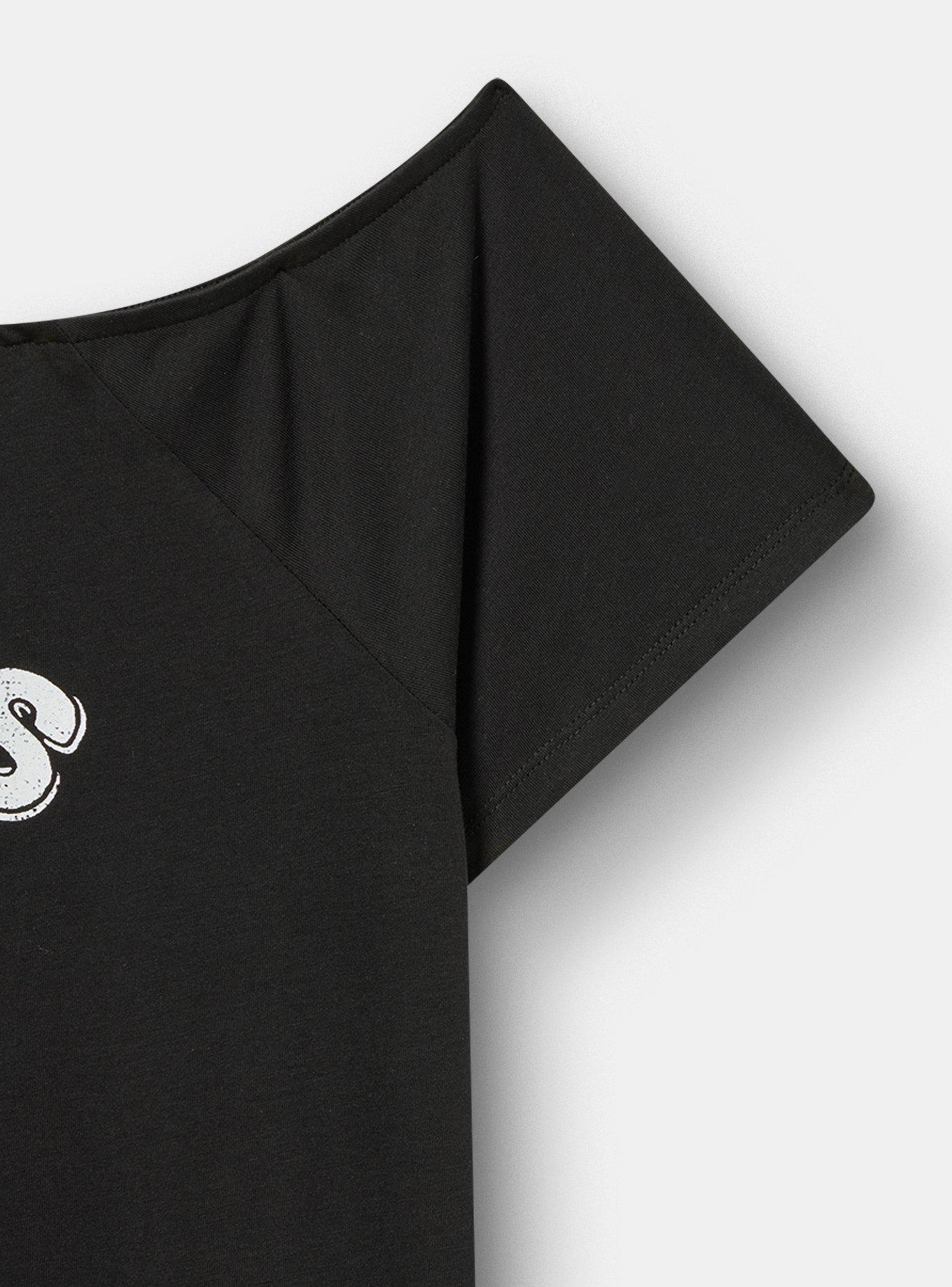 The Goonies Cotton Off-Shoulder Tee, GOONIES NEVER SAY DIE DEEP BLACK, alternate