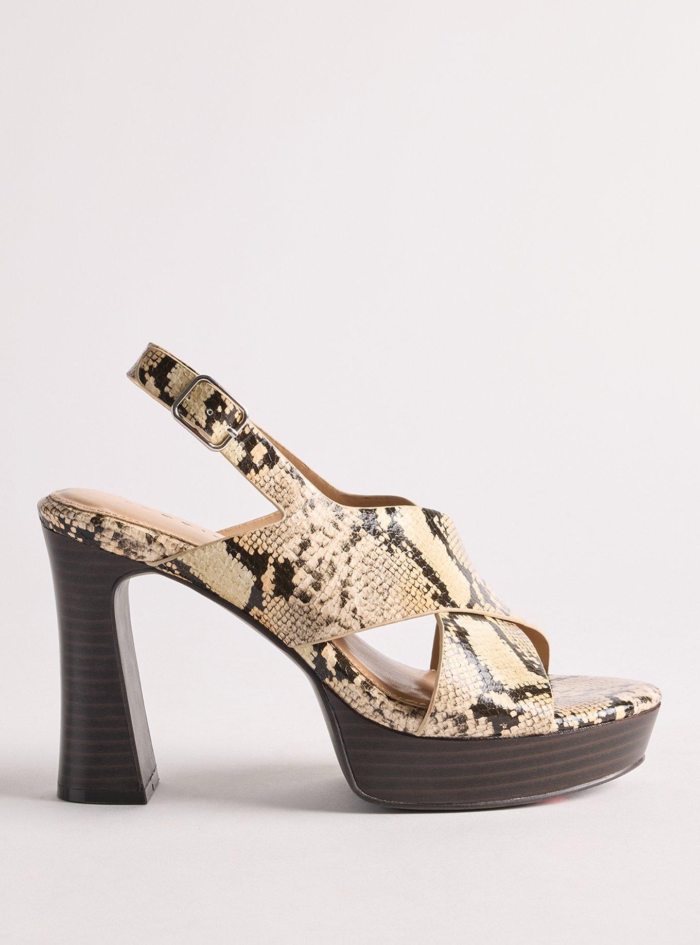 Plus Size Criss-Cross Faux Wood Heel (WW), SNAKE, alternate