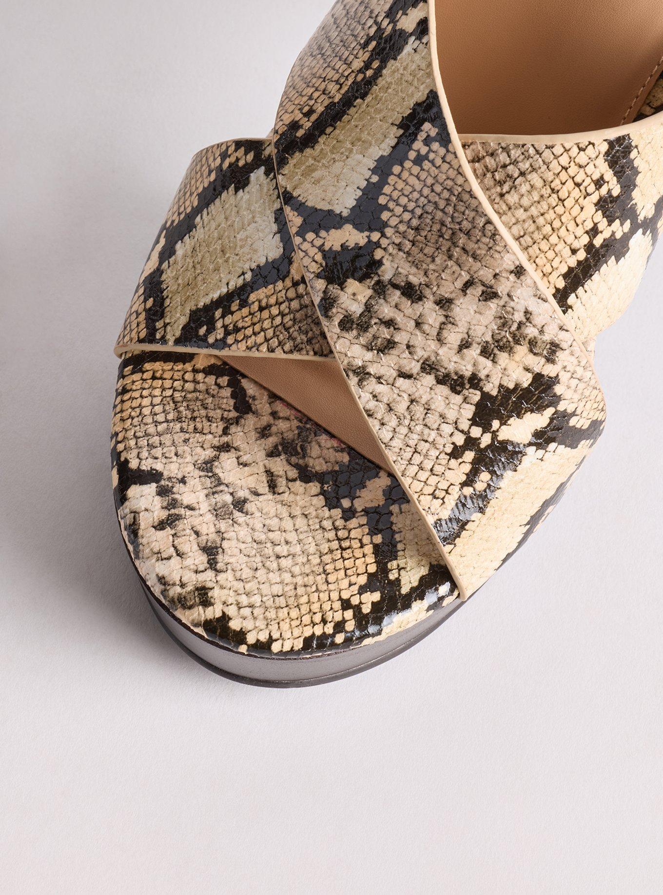 Plus Size Criss-Cross Faux Wood Heel (WW), SNAKE, alternate