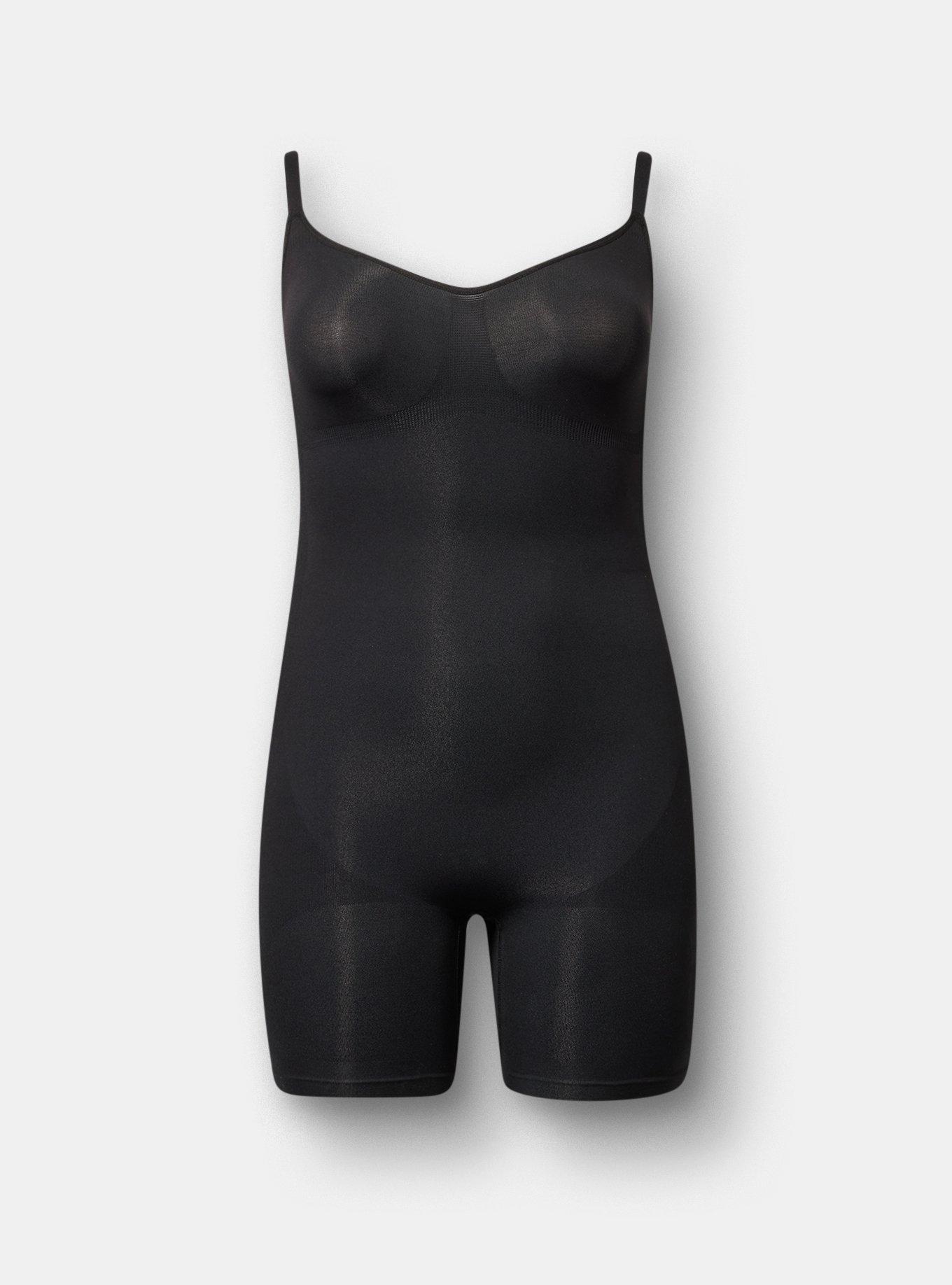 Level 2 Shaping Seamless Mid-Thigh Bodysuit, RICH BLACK, flat