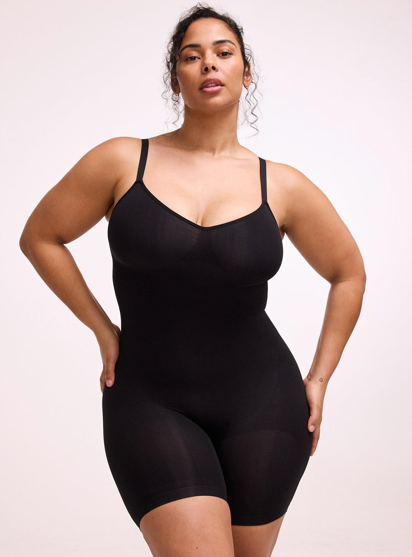 Level 2 Shaping Seamless Mid-Thigh Bodysuit, RICH BLACK, hi-res
