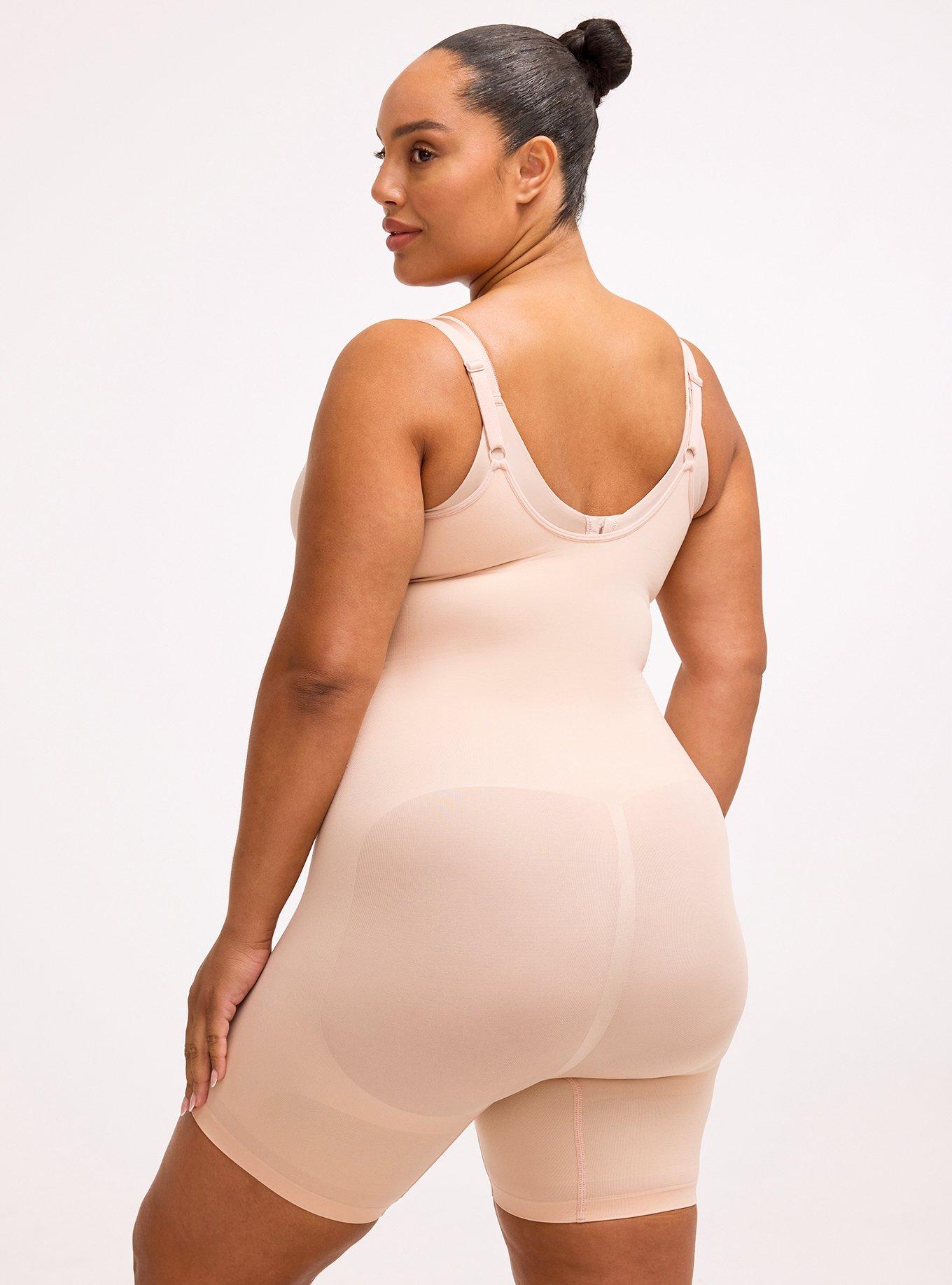 Level 2 Shaping Seamless Open Bust Mid-Thigh Bodysuit, ROSE DUST, alternate