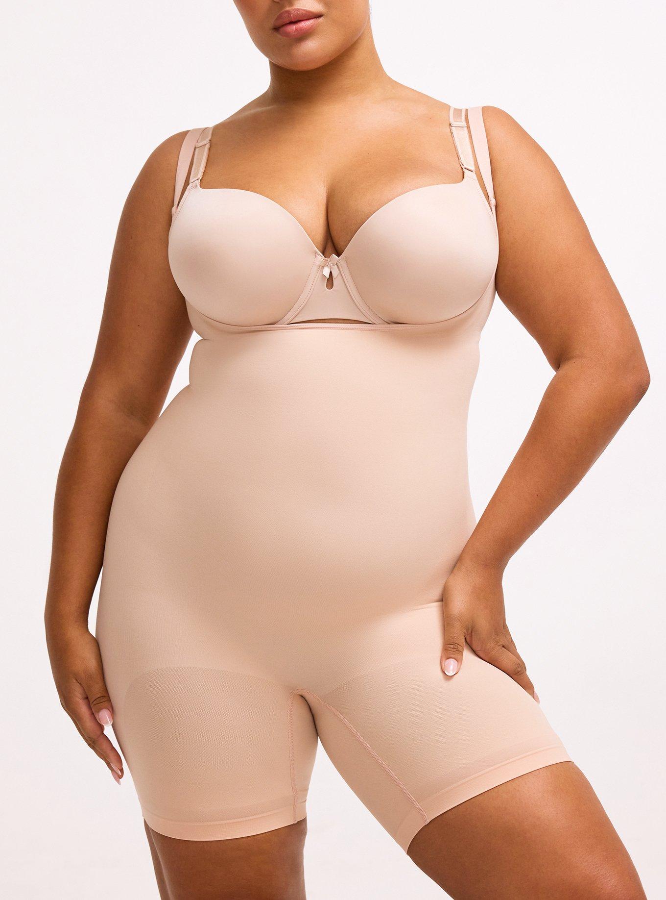 Level 2 Shaping Seamless Open Bust Mid-Thigh Bodysuit, ROSE DUST, alternate