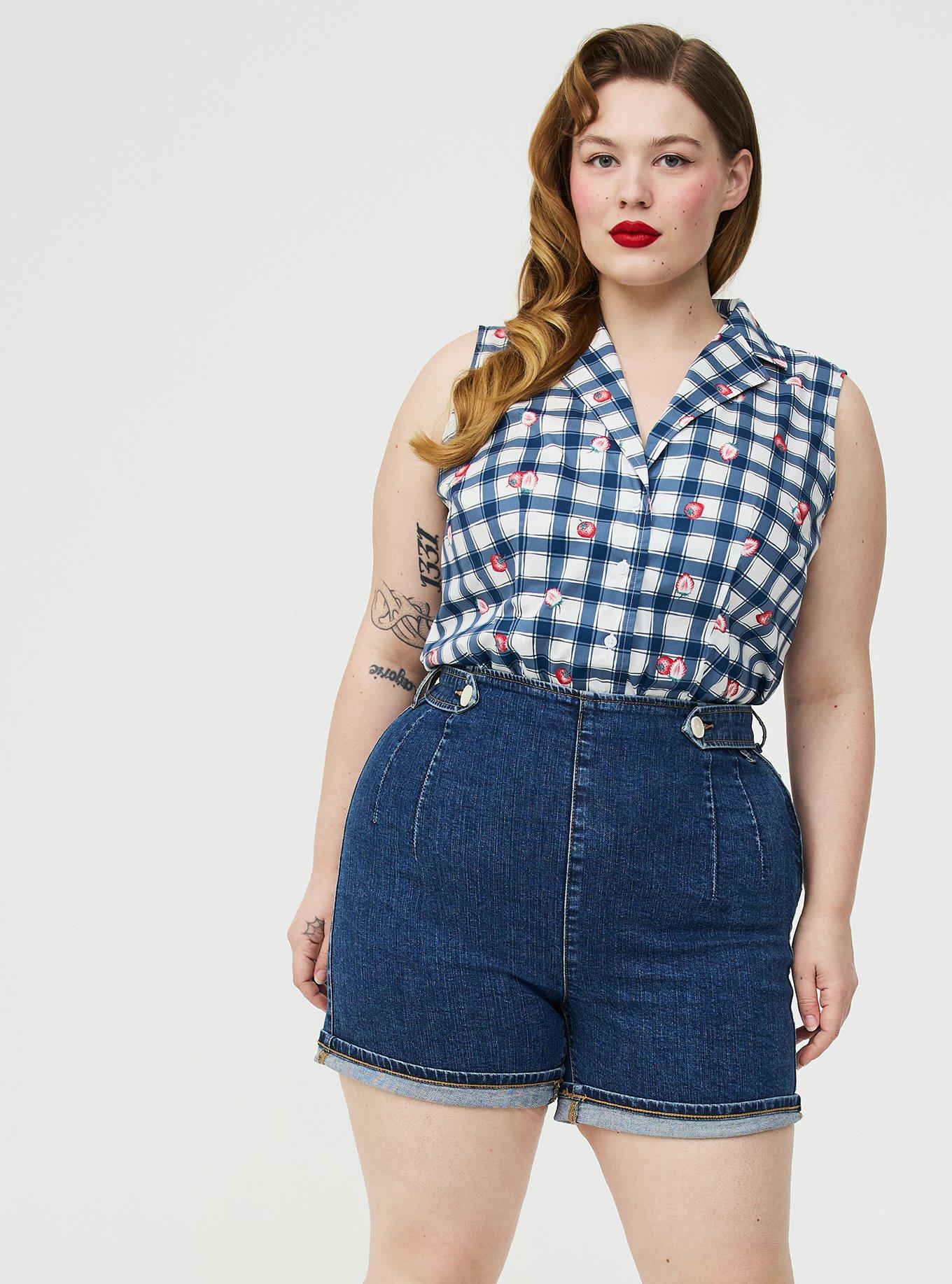 Retro Chic High Rise Denim Short, MEDIUM WASH, alternate