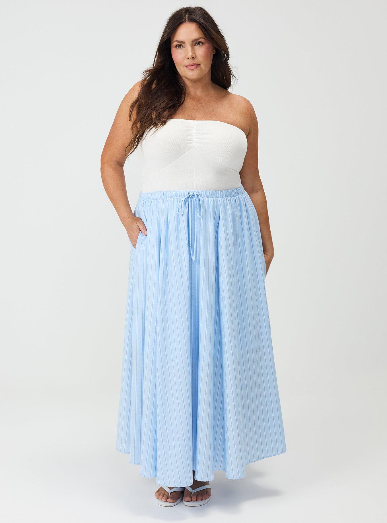 Maxi Skirt, BABY STRIPE BLUE, hi-res