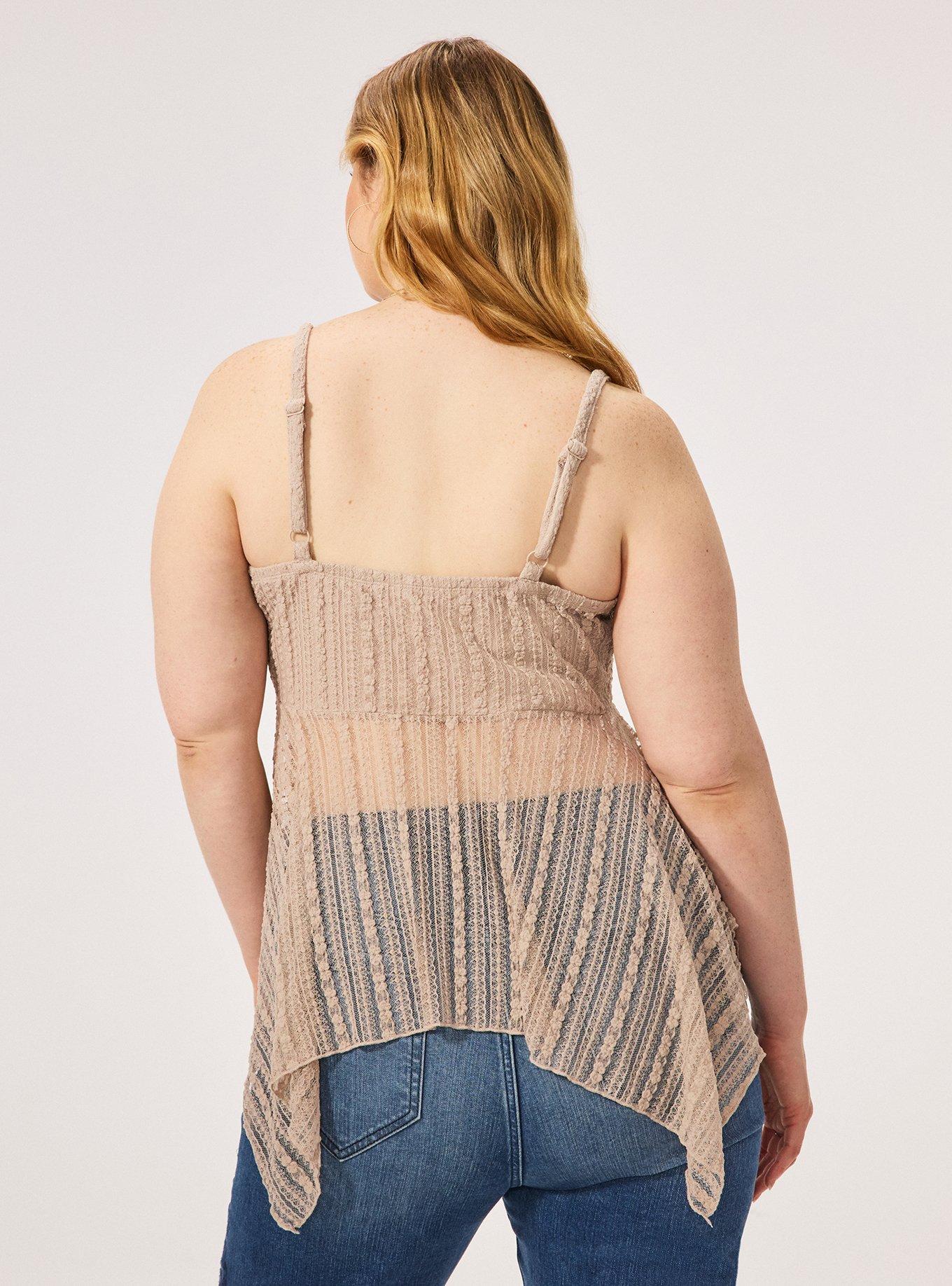 Festi Hanky Hem Lace Cami, MUSHROOM, alternate
