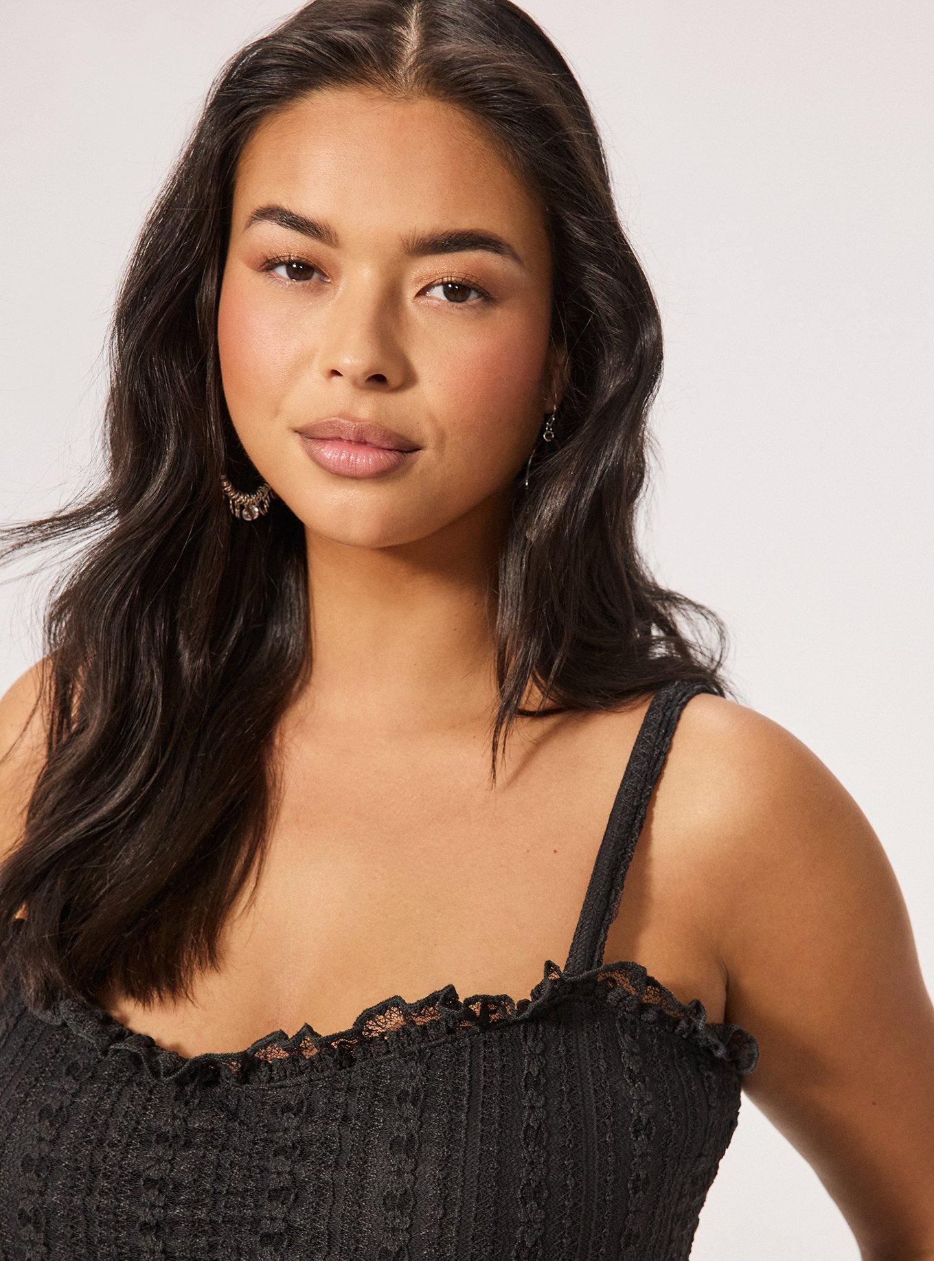 Festi Hanky Hem Lace Cami, PHANTOM, alternate