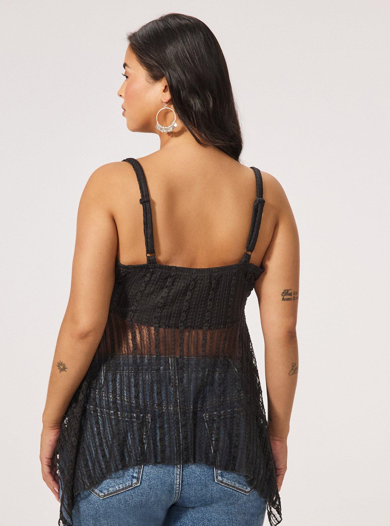 Festi Hanky Hem Lace Cami, PHANTOM, alternate