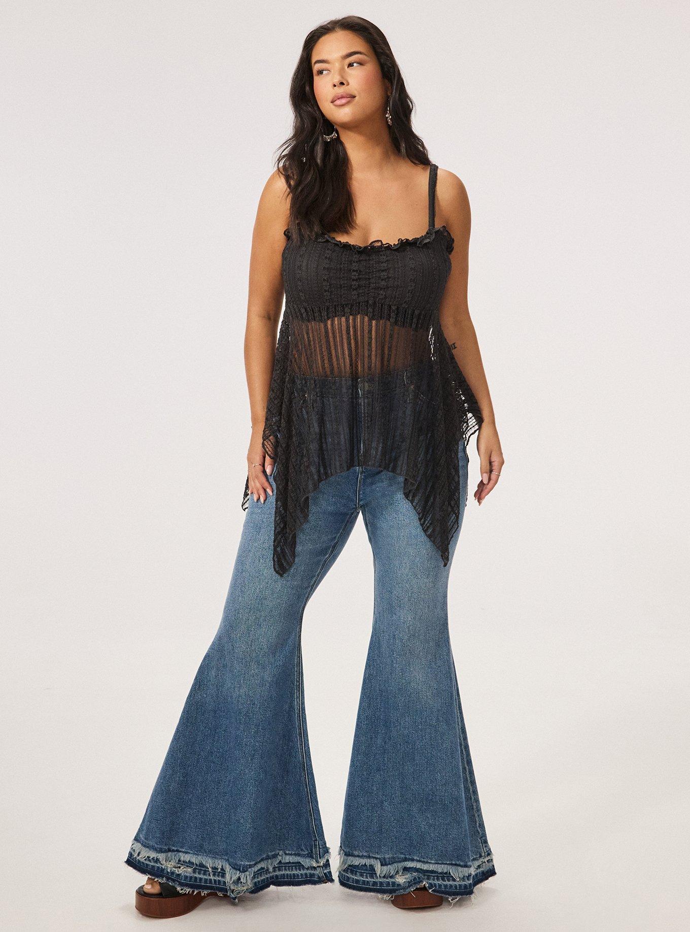 Festi Hanky Hem Lace Cami, PHANTOM, hi-res