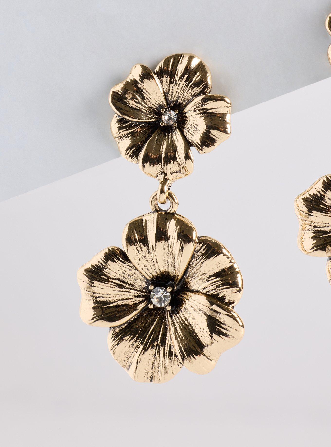 Hibiscus Double Statement Earring, , alternate