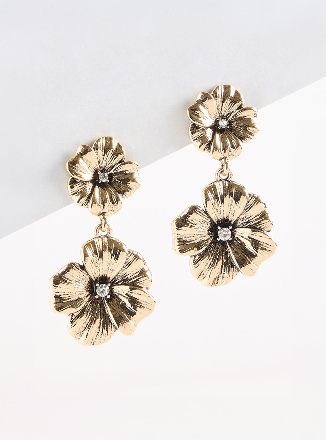 Hibiscus Double Statement Earring, , hi-res