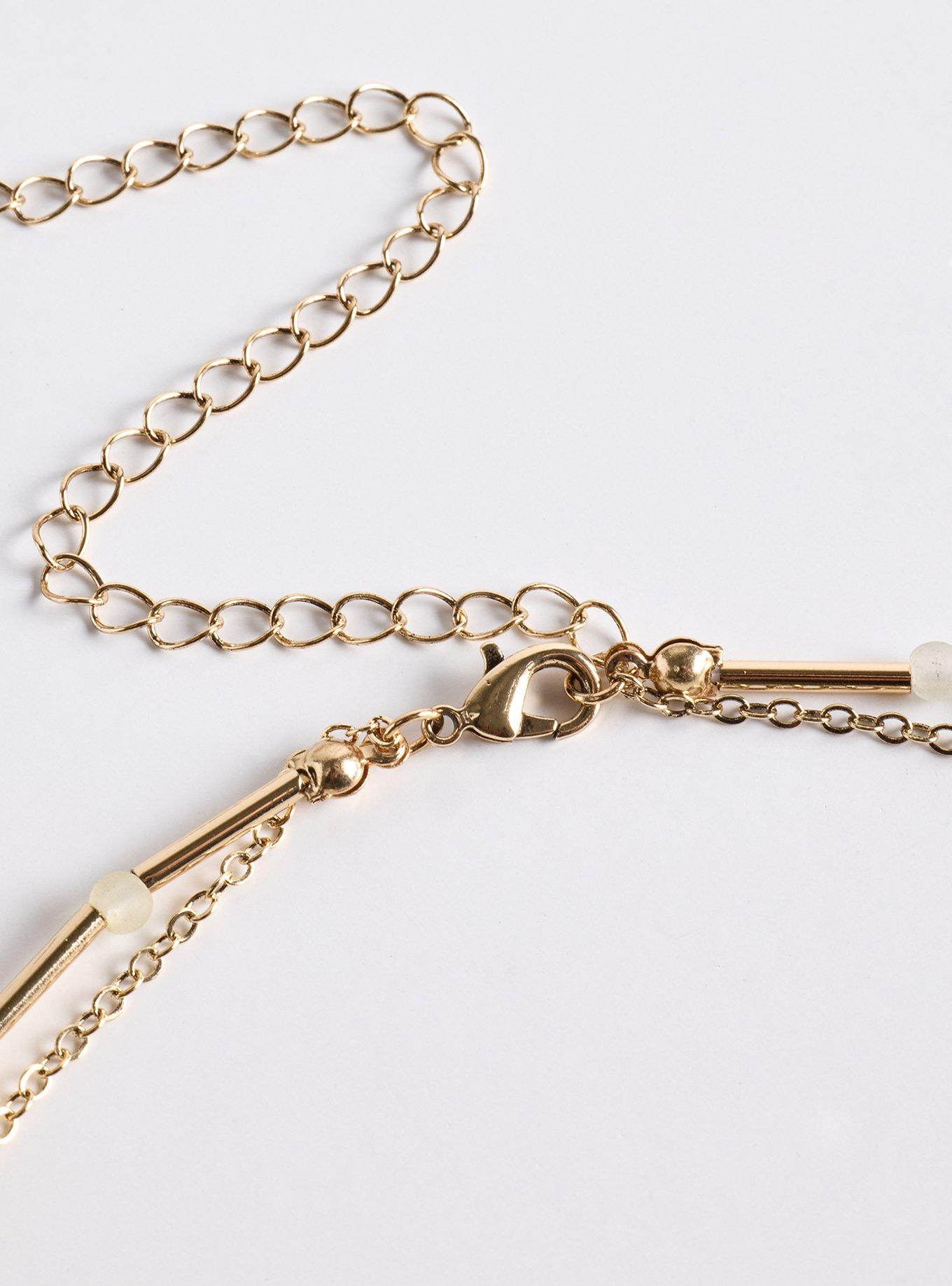 Hibiscus Beaded Layered Necklace, , alternate