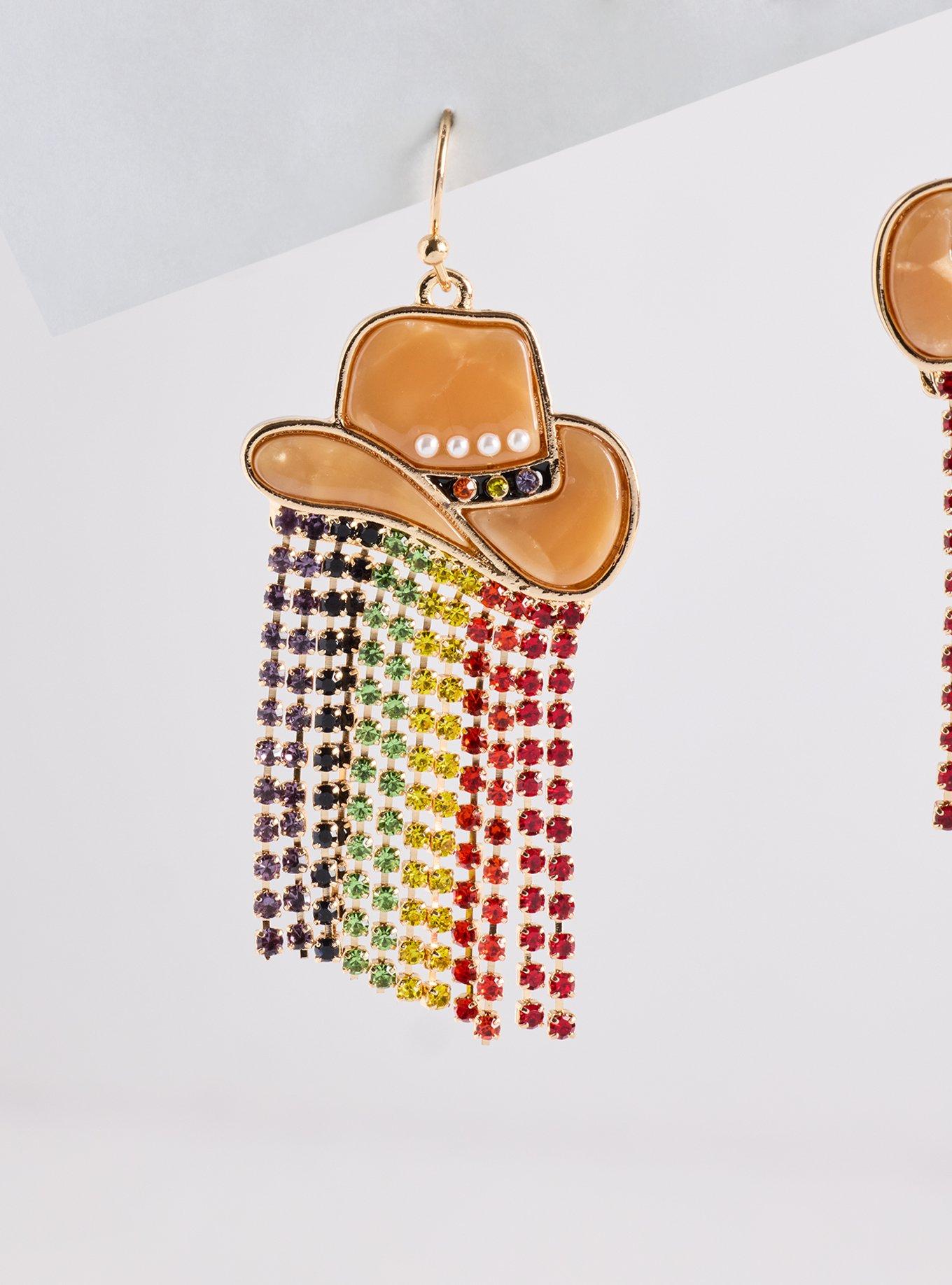 Pride Rainbow Cowboy Earring, , alternate