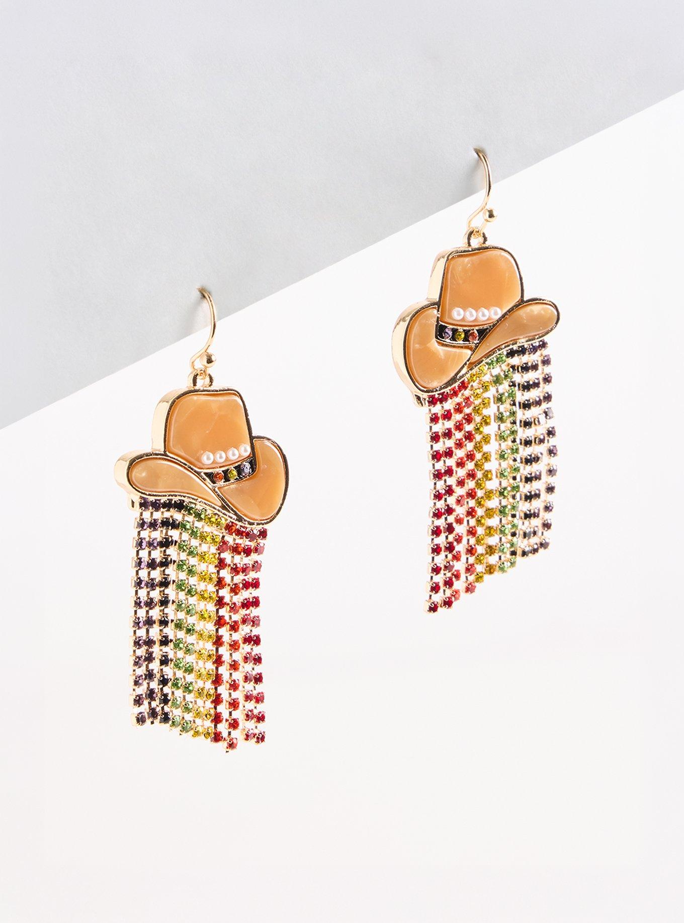 Pride Rainbow Cowboy Earring, , hi-res