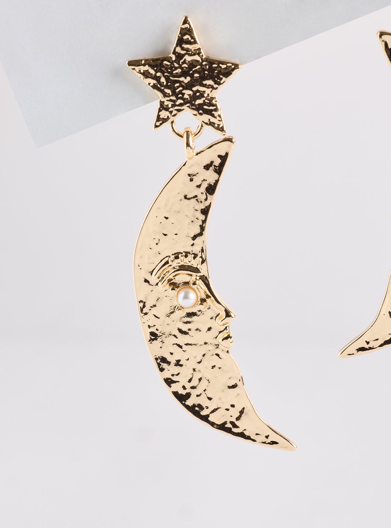 Moon Celestial Statement Earring, , alternate
