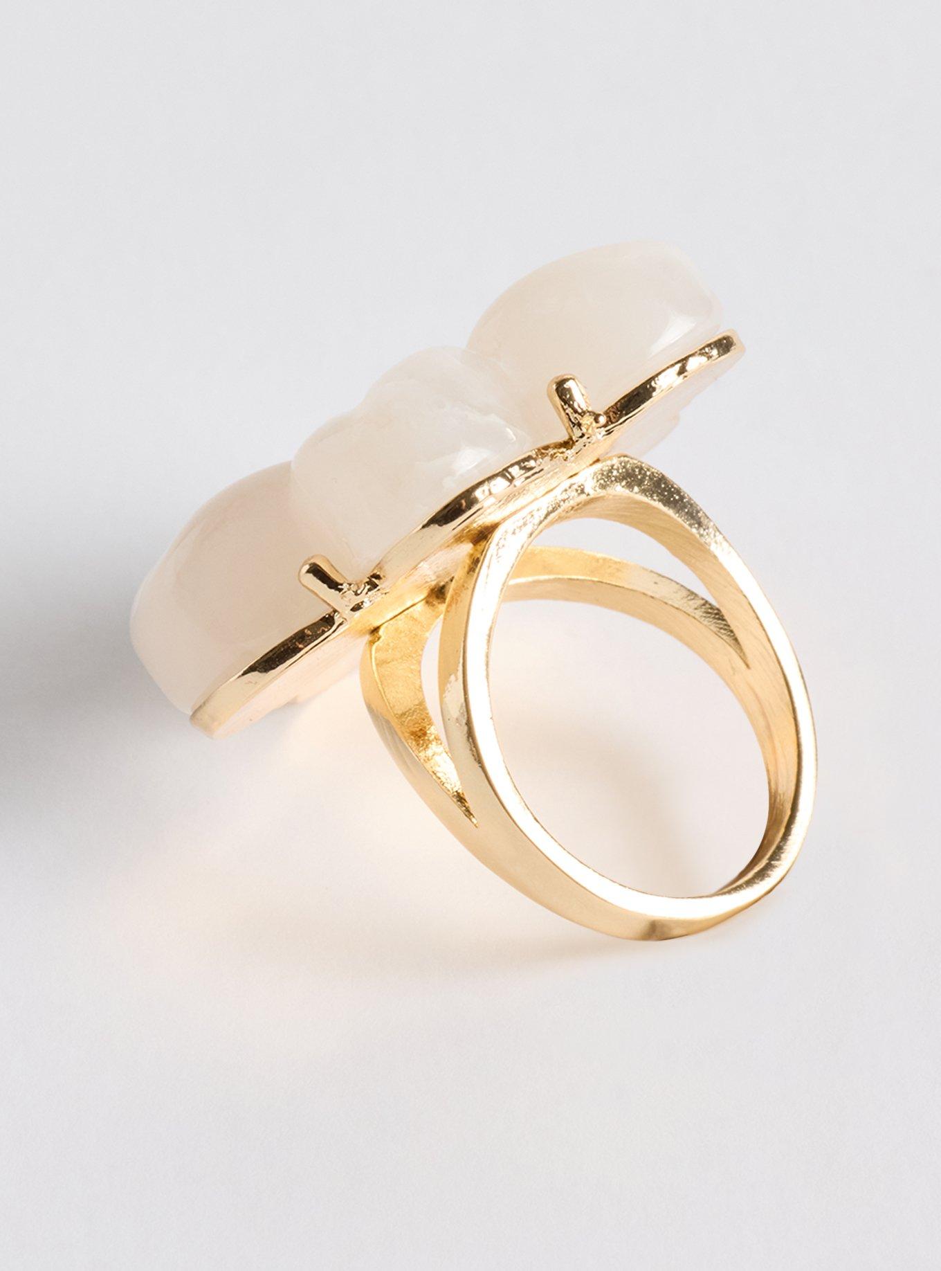 Hibiscus Statement Ring, GOLD, alternate