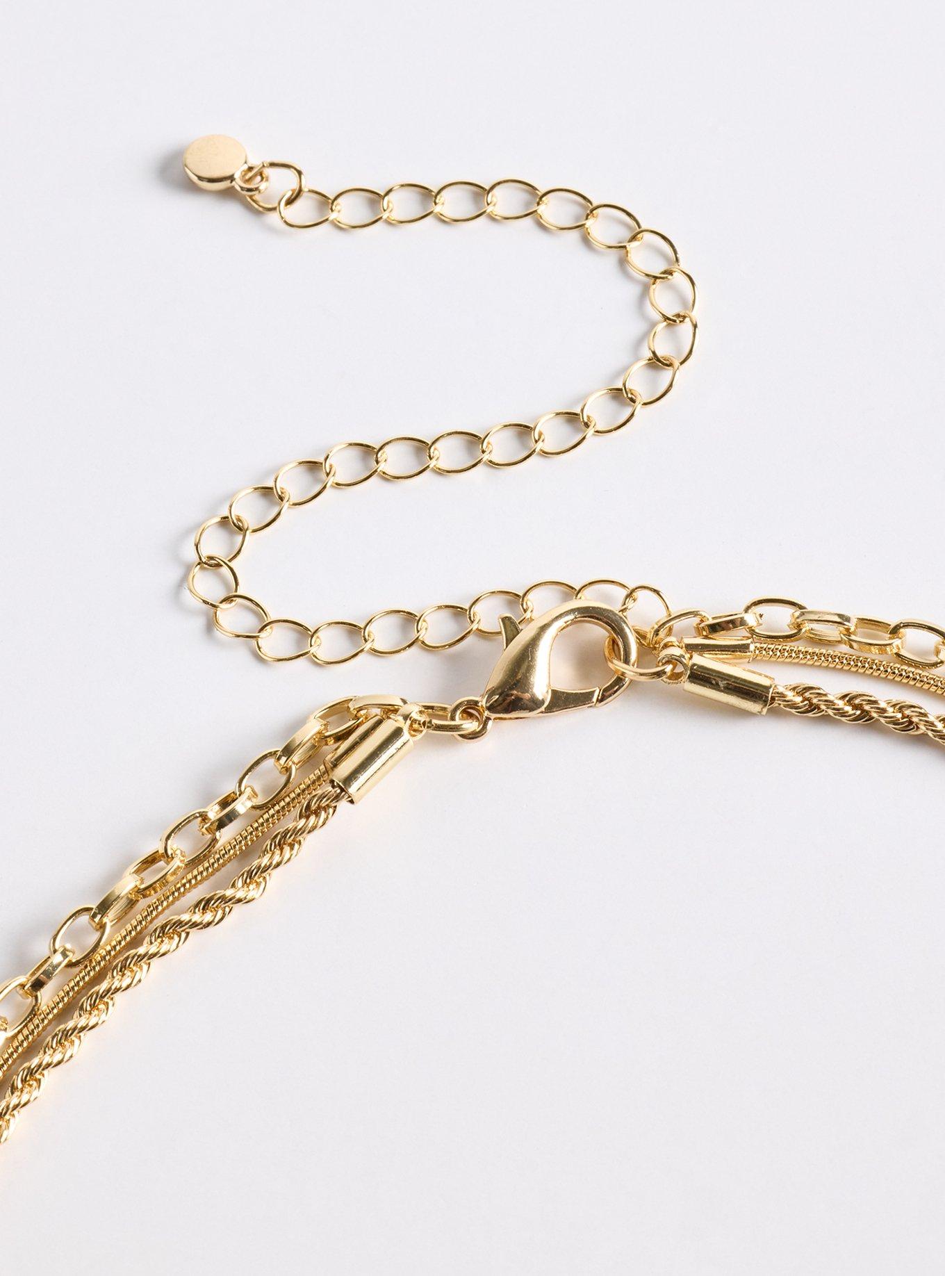Plus Size Heart Layered Necklace, , alternate
