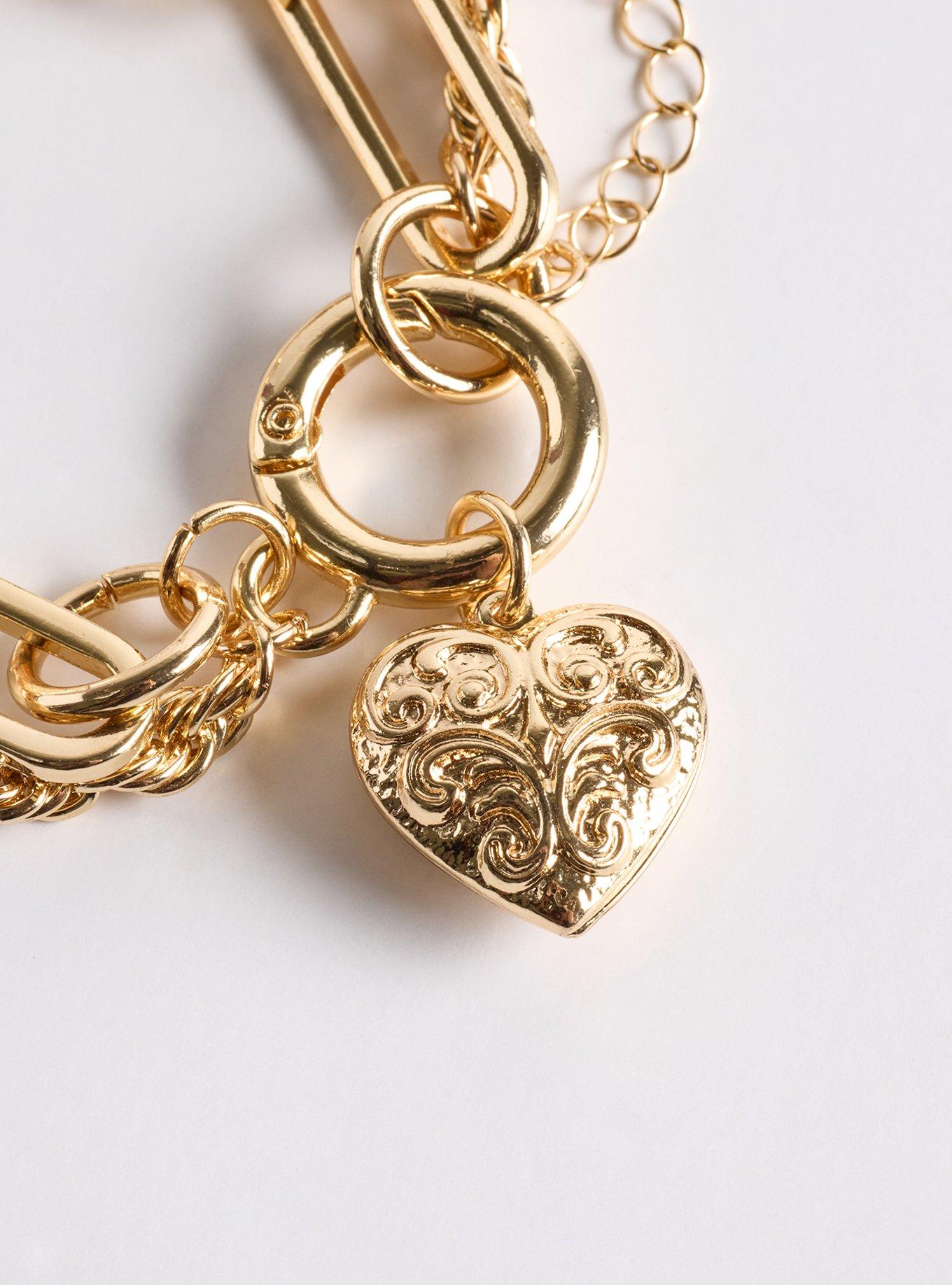 Plus Size Link Heart Locket Bracelet, , alternate