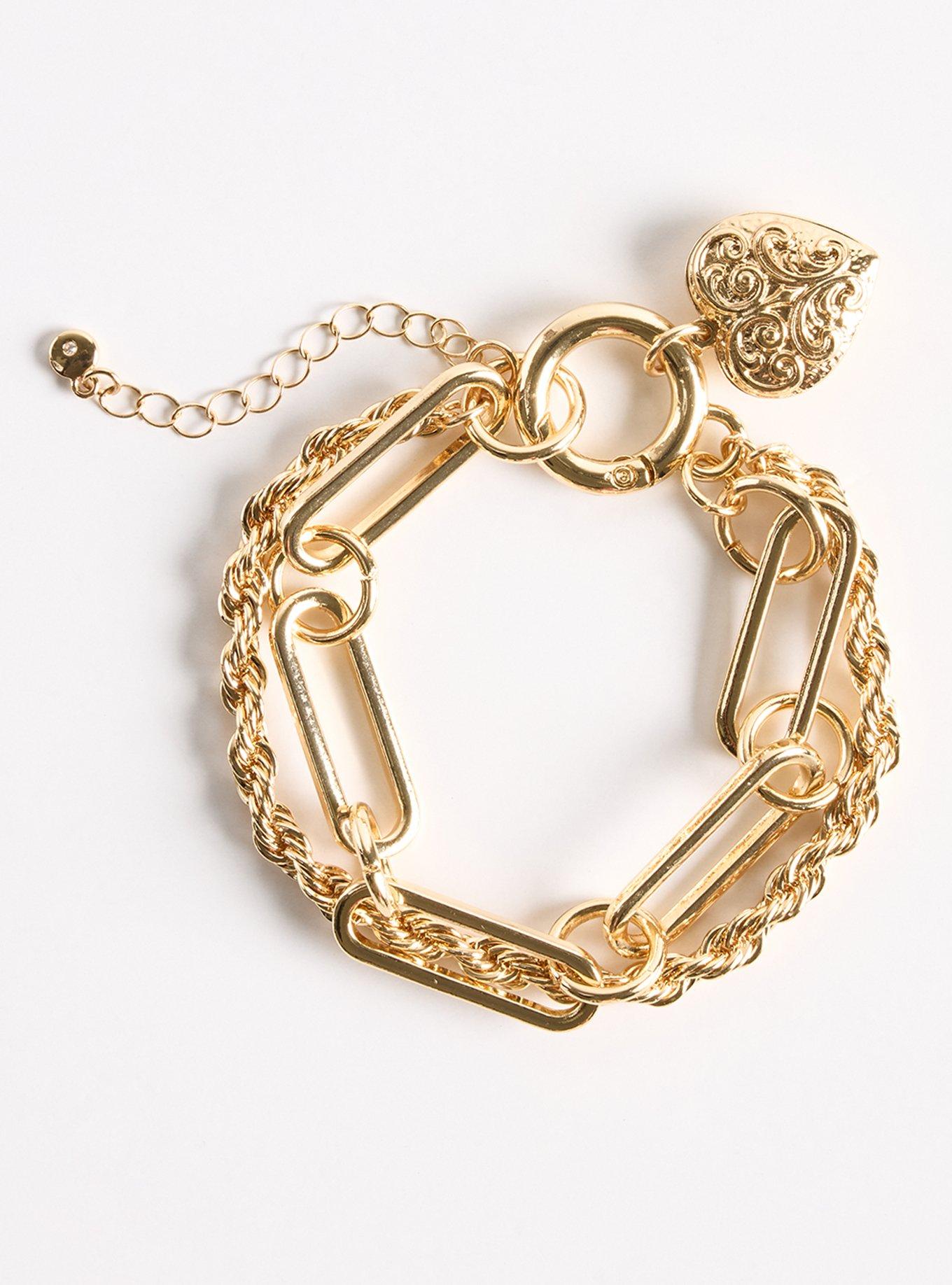 Plus Size Link Heart Locket Bracelet, , hi-res