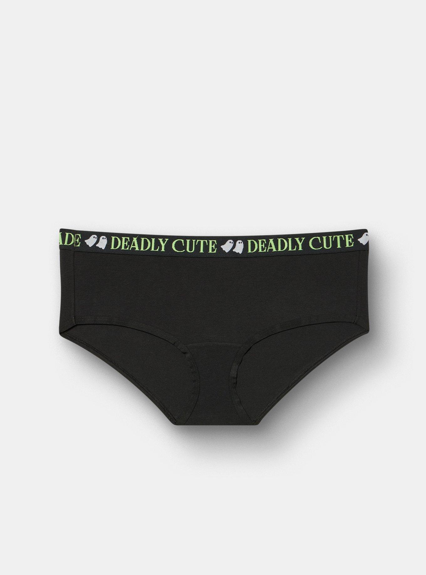 Cotton Mid-Rise Hipster Panty, DEADLY CUTE RICH BLACK, hi-res