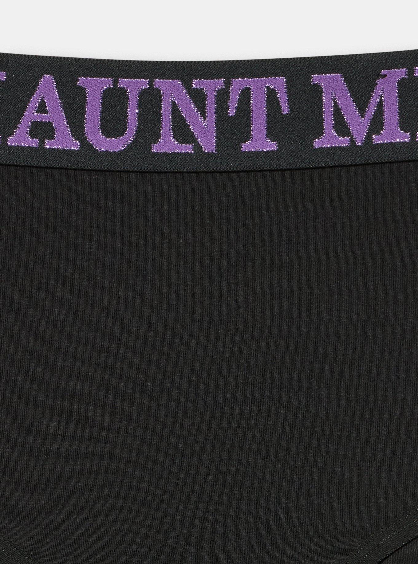 Cotton Mid-Rise Brief Panty, HAUNT ME RICH BLACK, alternate