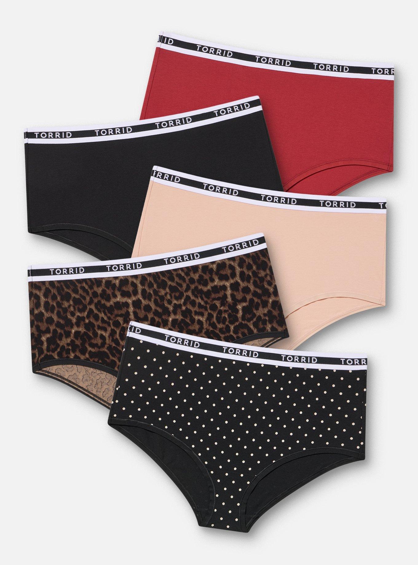 5-Pack Cotton Mid-Rise Logo Brief Panty, MULTI, hi-res