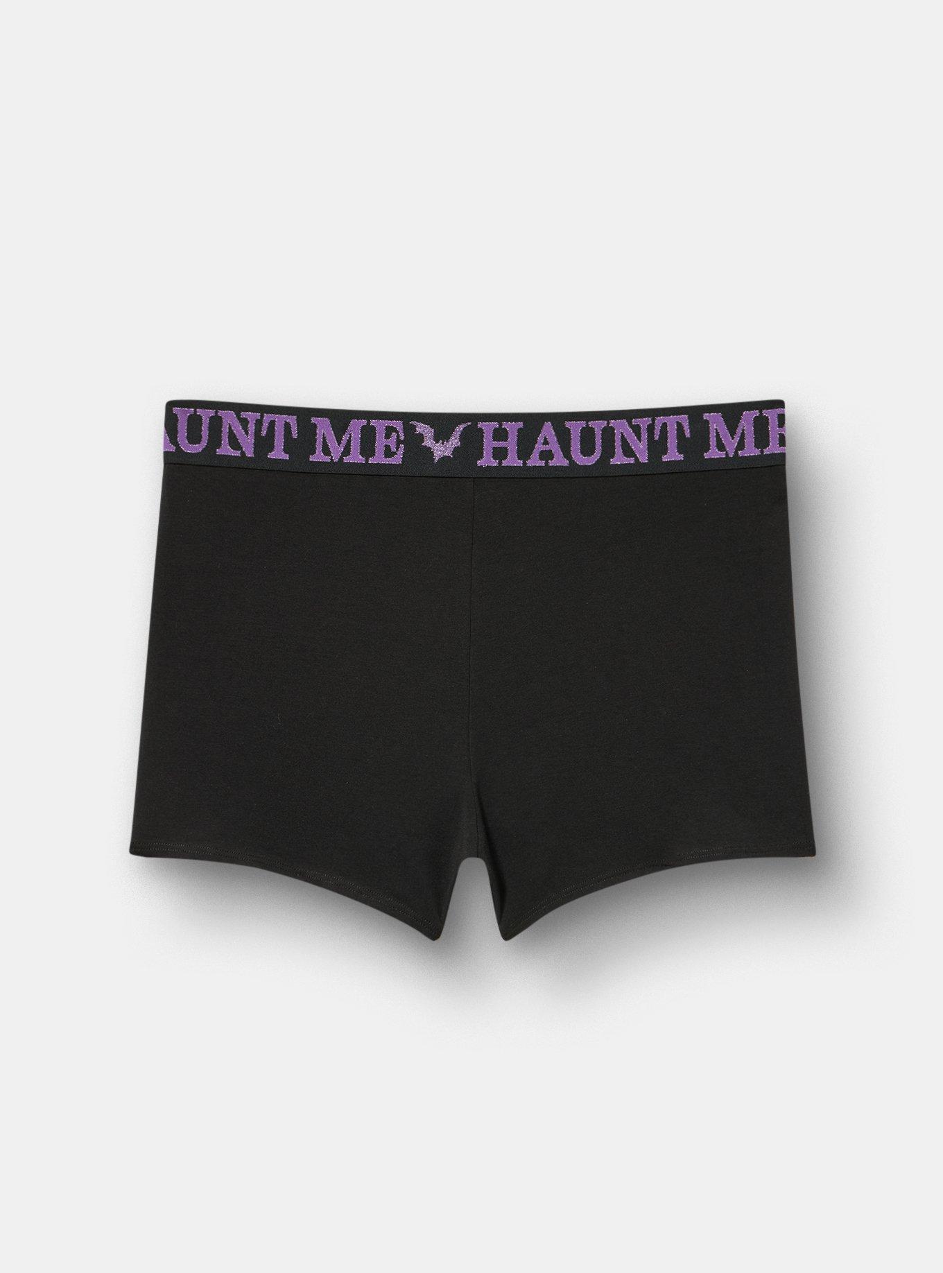 Cotton High-Rise Shortie Panty, HAUNT ME RICH BLACK, alternate