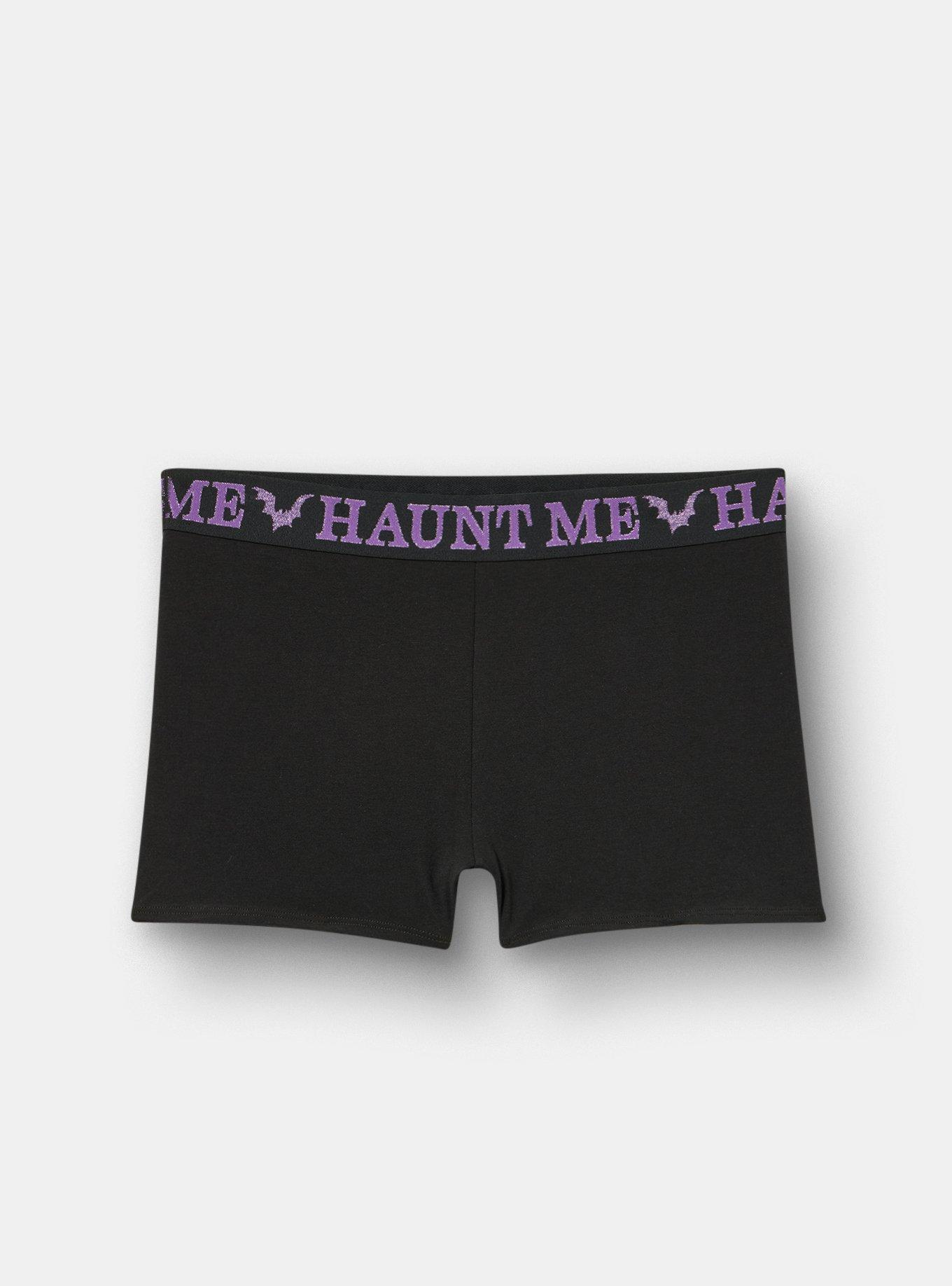 Cotton High-Rise Shortie Panty, HAUNT ME RICH BLACK, hi-res
