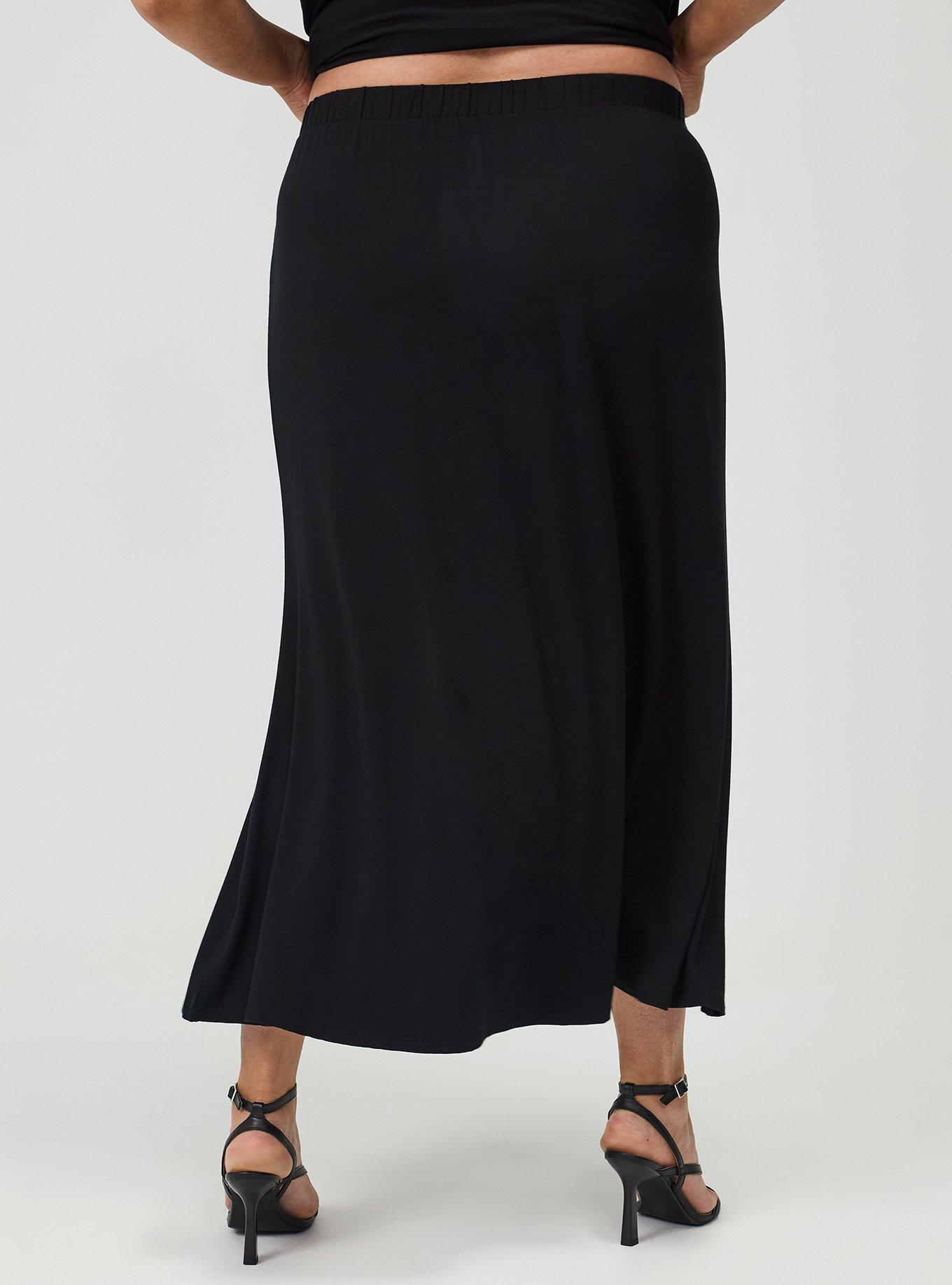 Super Soft Column Maxi Skirt, DEEP BLACK, alternate