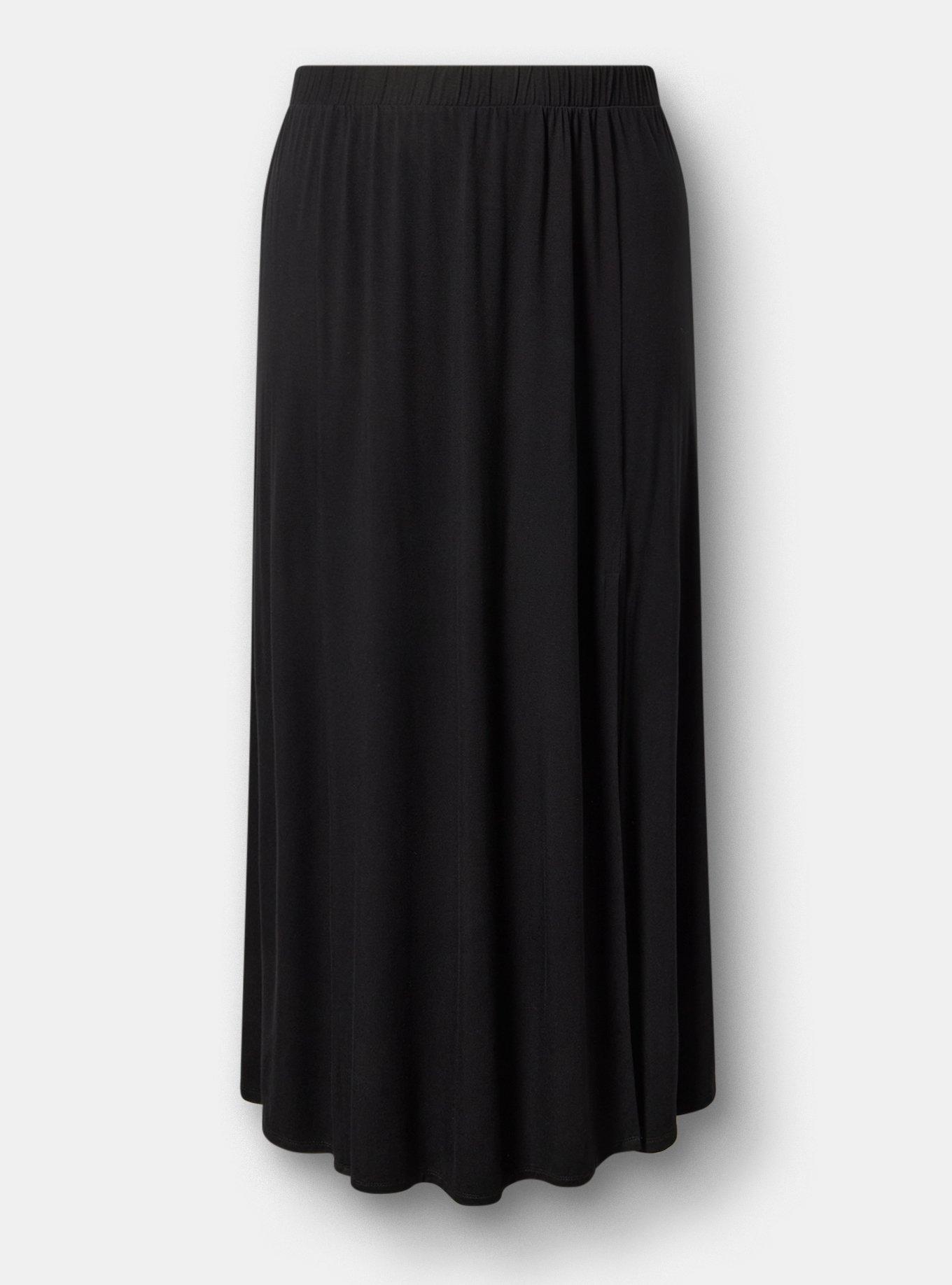 Super Soft Column Maxi Skirt, DEEP BLACK, hi-res
