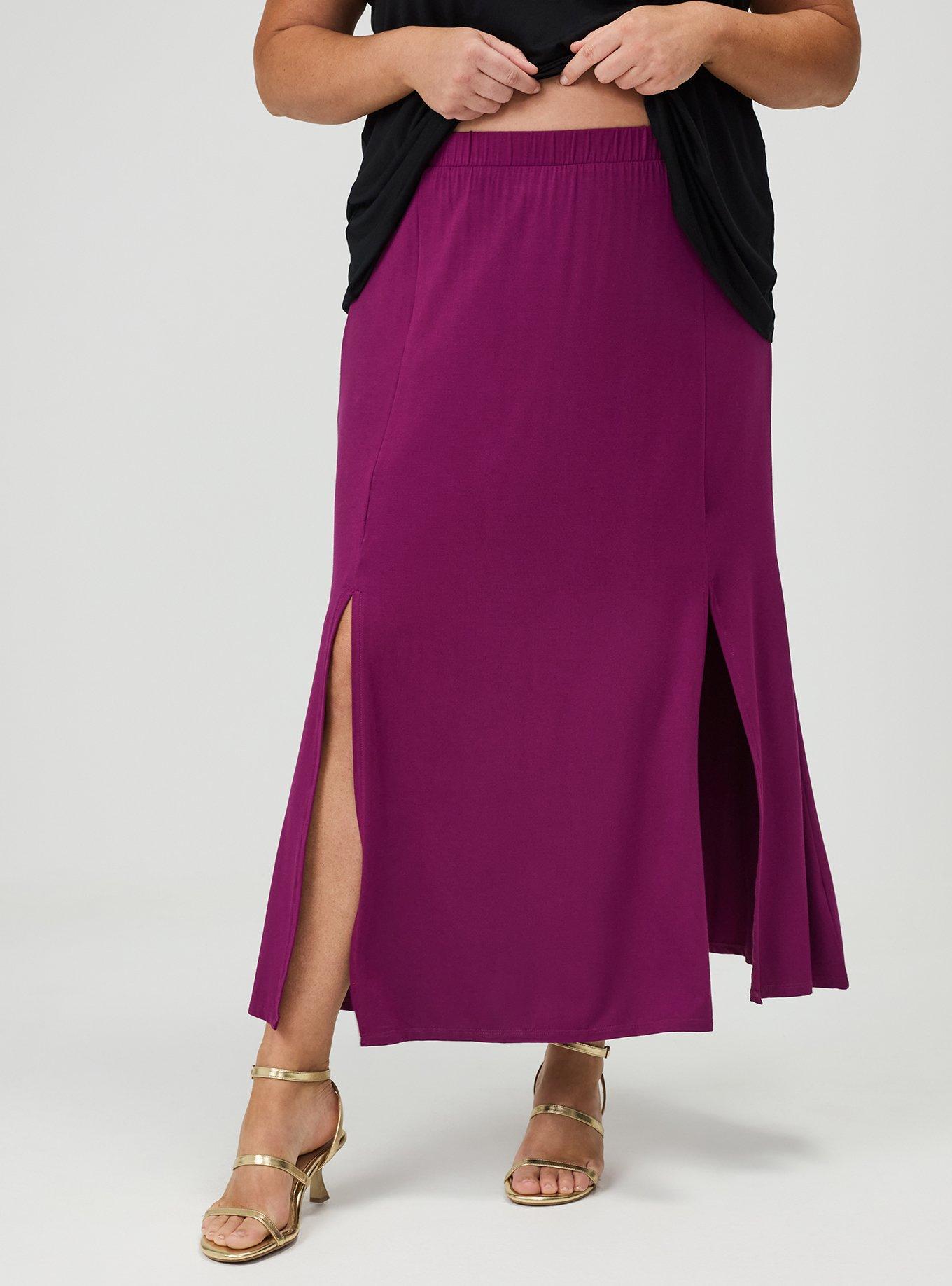 Super Soft Column Maxi Skirt, PLUM CASPIA, alternate