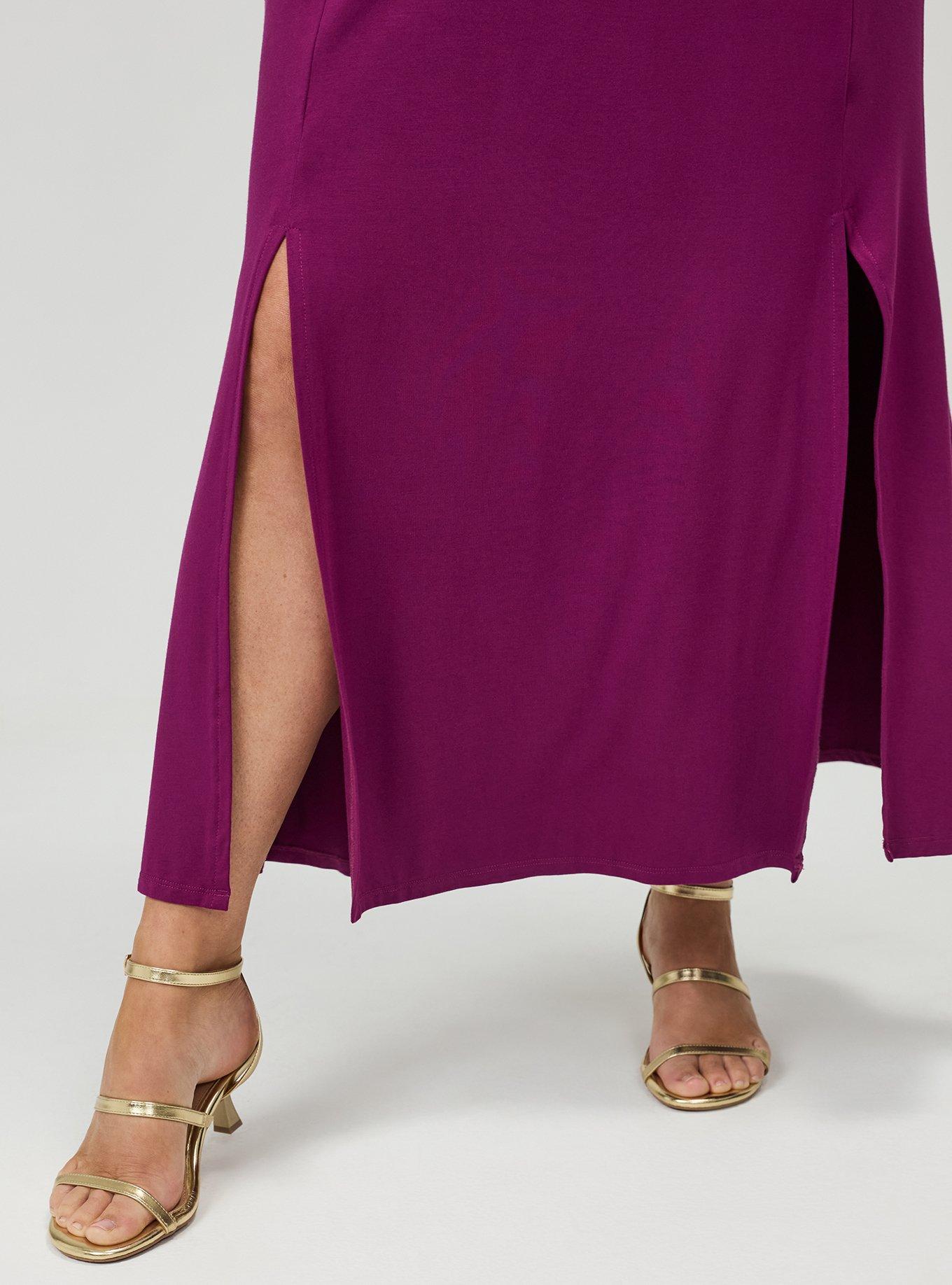 Super Soft Column Maxi Skirt, PLUM CASPIA, alternate