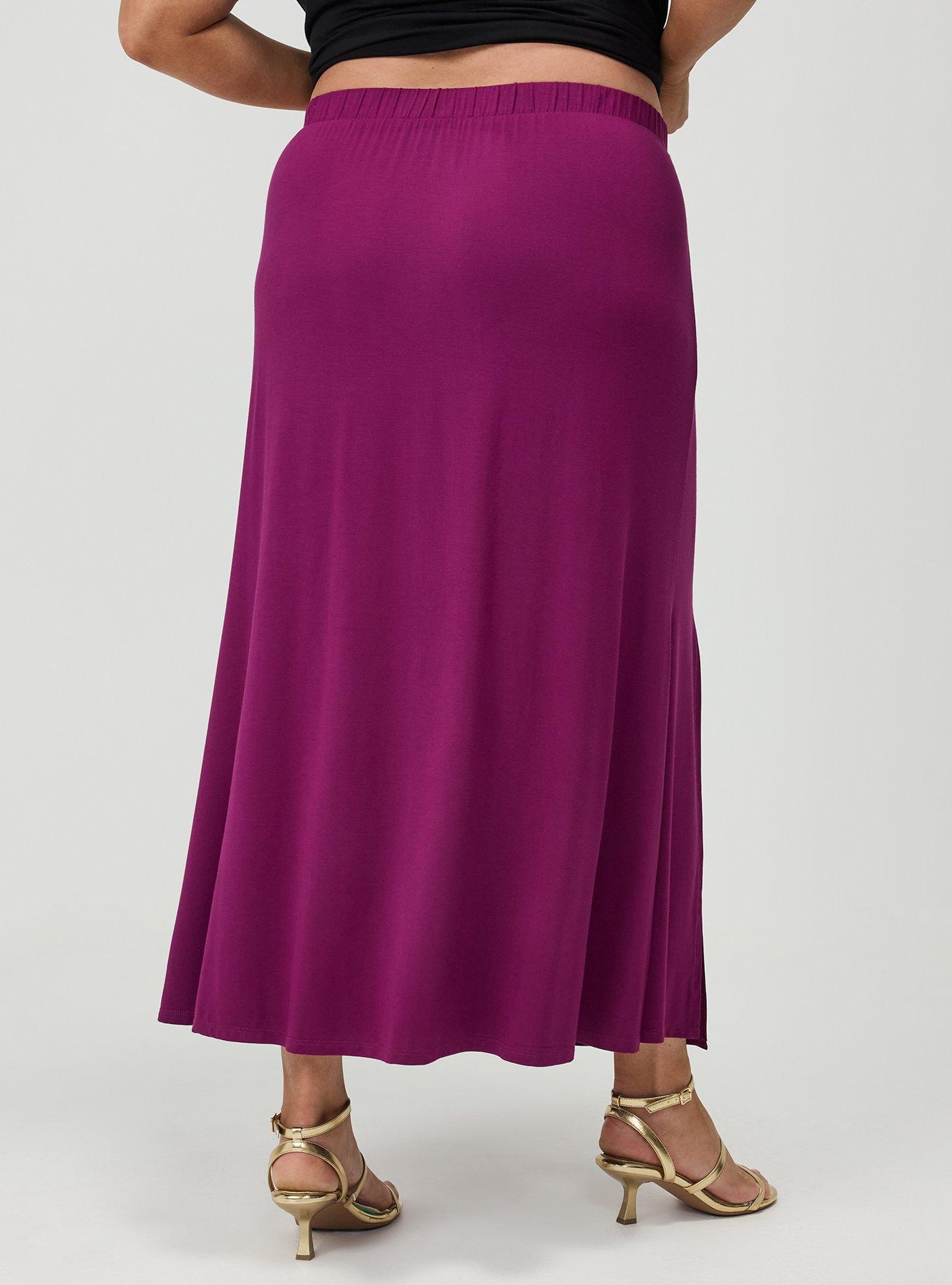 Super Soft Column Maxi Skirt, PLUM CASPIA, alternate