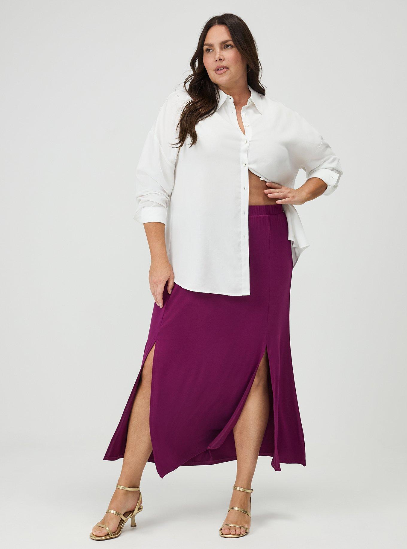 Super Soft Column Maxi Skirt, PLUM CASPIA, alternate