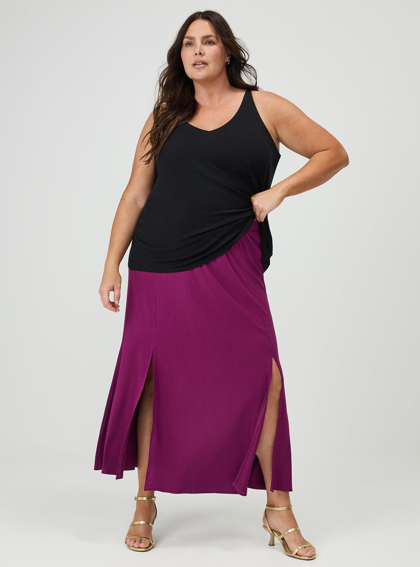 Super Soft Column Maxi Skirt, PLUM CASPIA, hi-res