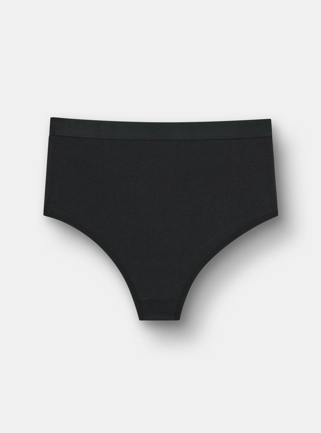 Plus Size Cotton High-Rise Cheeky Panty, RICH BLACK, alternate