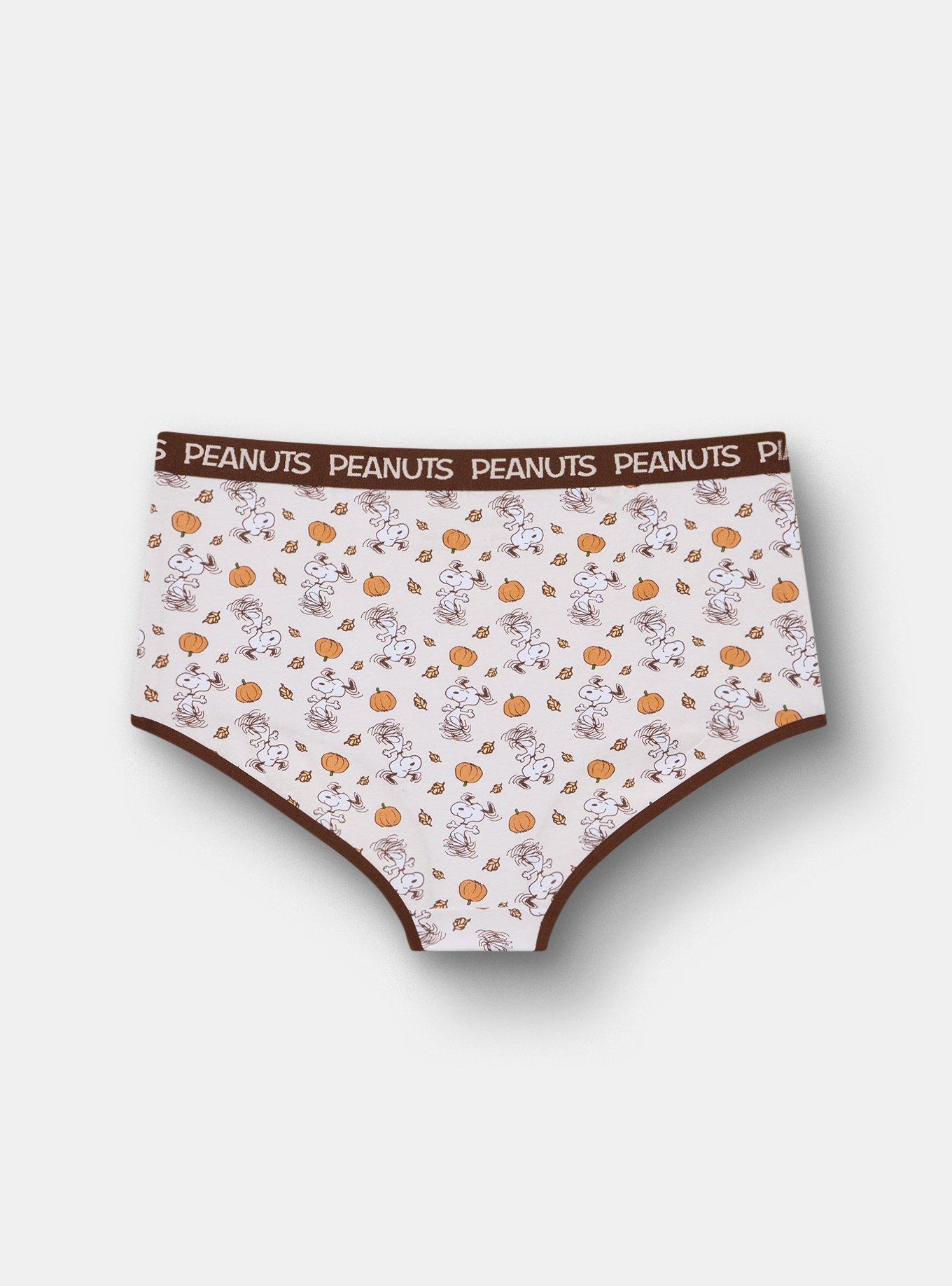 Plus Size Peanuts Mid-Rise Cotton Brief Panty, MULTI, alternate