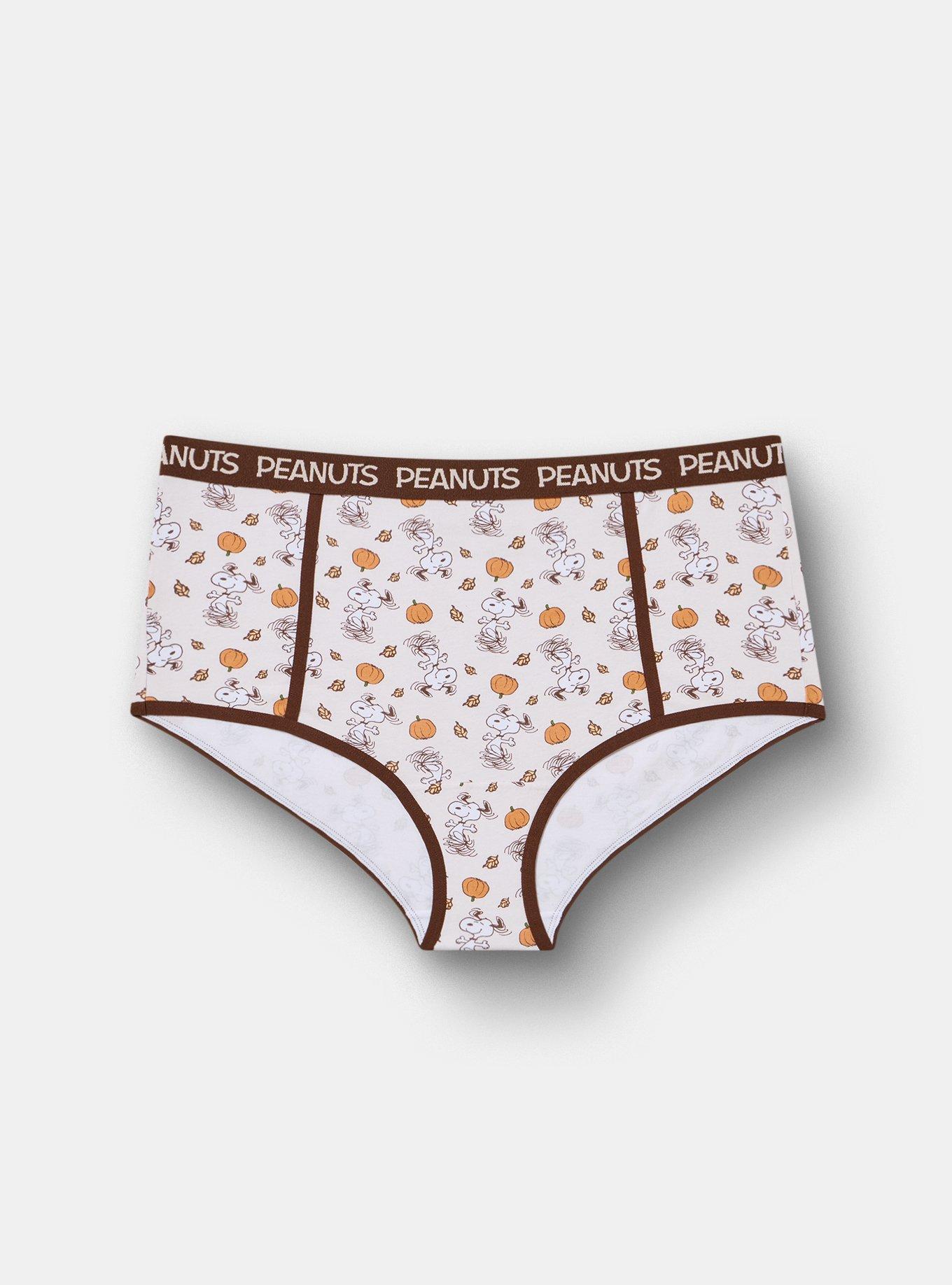 Plus Size Peanuts Mid-Rise Cotton Brief Panty, MULTI, hi-res