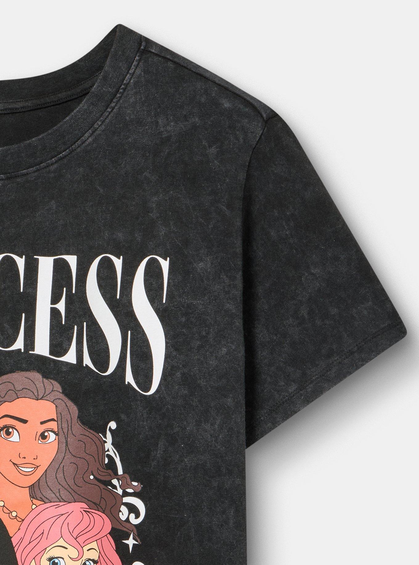 Plus Size Disney Princesses Classic Cotton Crew Tee, BLACK MINERAL WASH, alternate