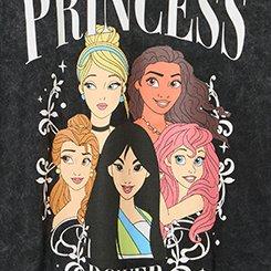 Plus Size Disney Princesses Classic Cotton Crew Tee, BLACK MINERAL WASH, swatch