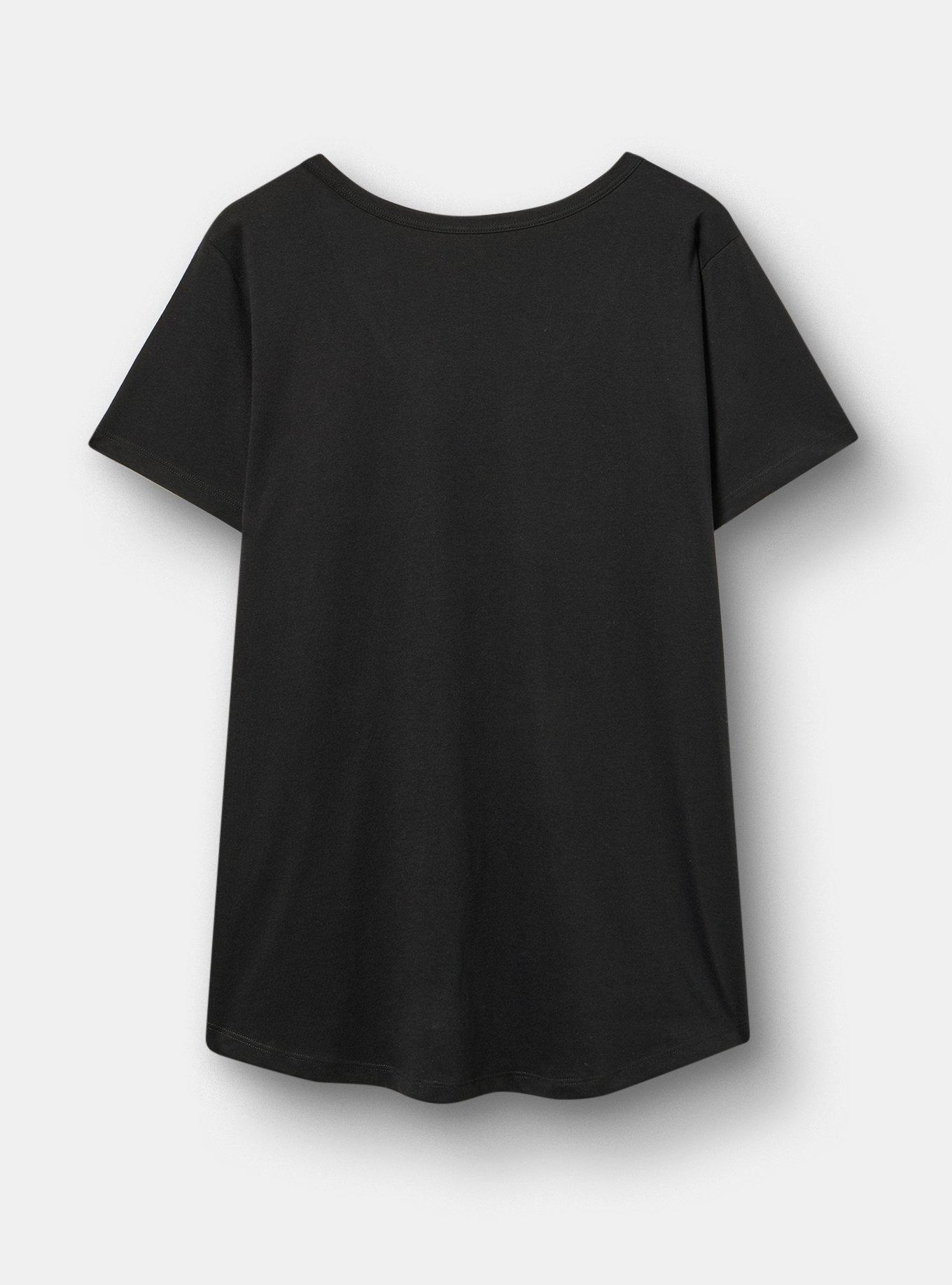 Plus Size NASA Classic Cotton V-Neck Tee, DEEP BLACK, alternate