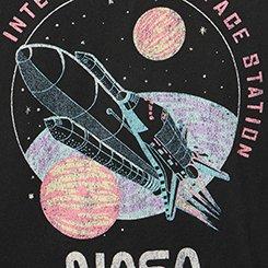 Plus Size NASA Classic Cotton V-Neck Tee, DEEP BLACK, swatch