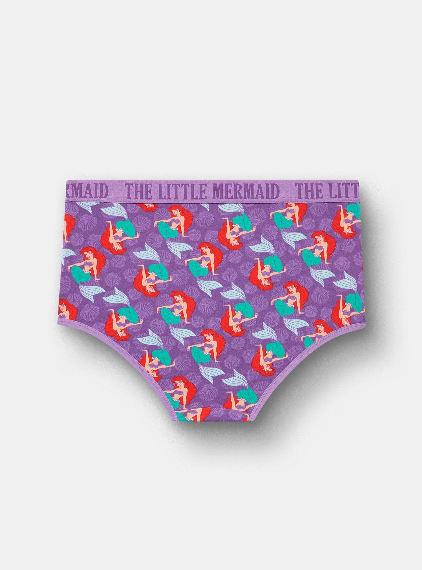 The Little Mermaid Mid-Rise Cotton Brief Panty, MULTI, alternate