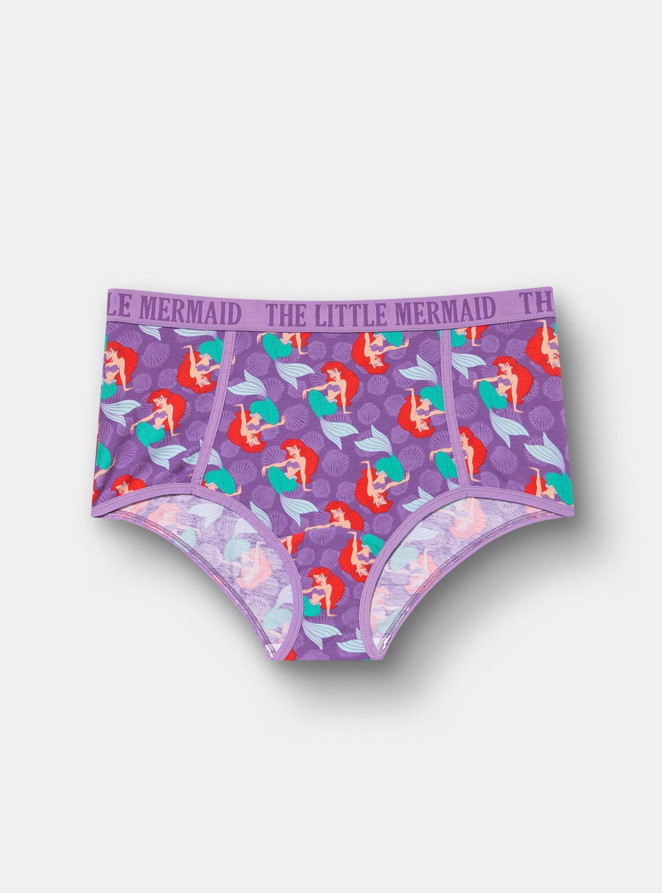 The Little Mermaid Mid-Rise Cotton Brief Panty, MULTI, hi-res