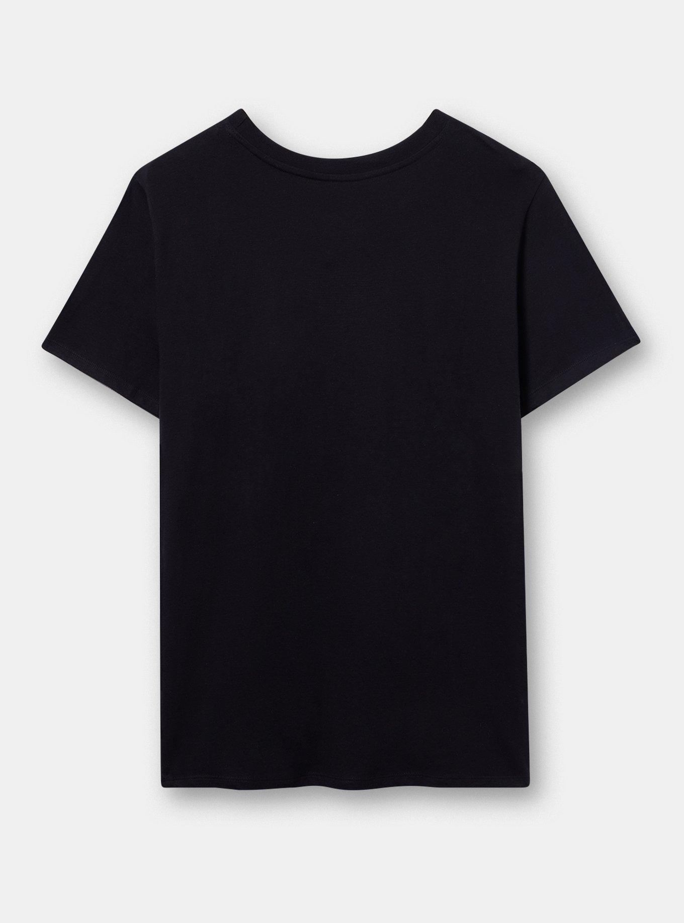 Plus Size Selena Classic Cotton Crew Tee, DEEP BLACK, alternate